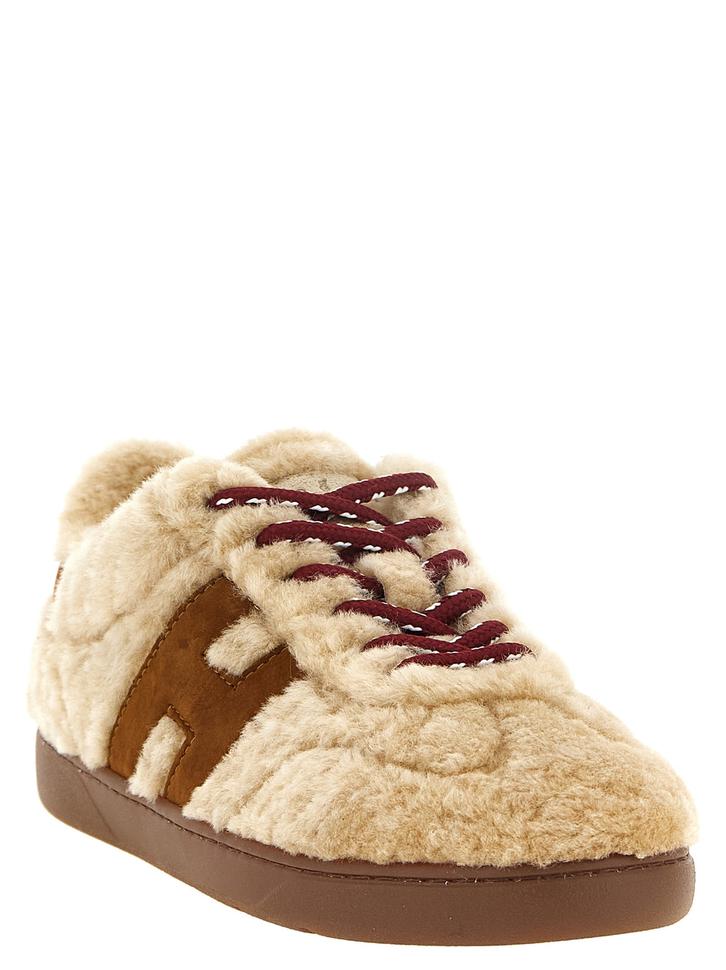 Hogan Beige Goatskin Low Top Sneakers
