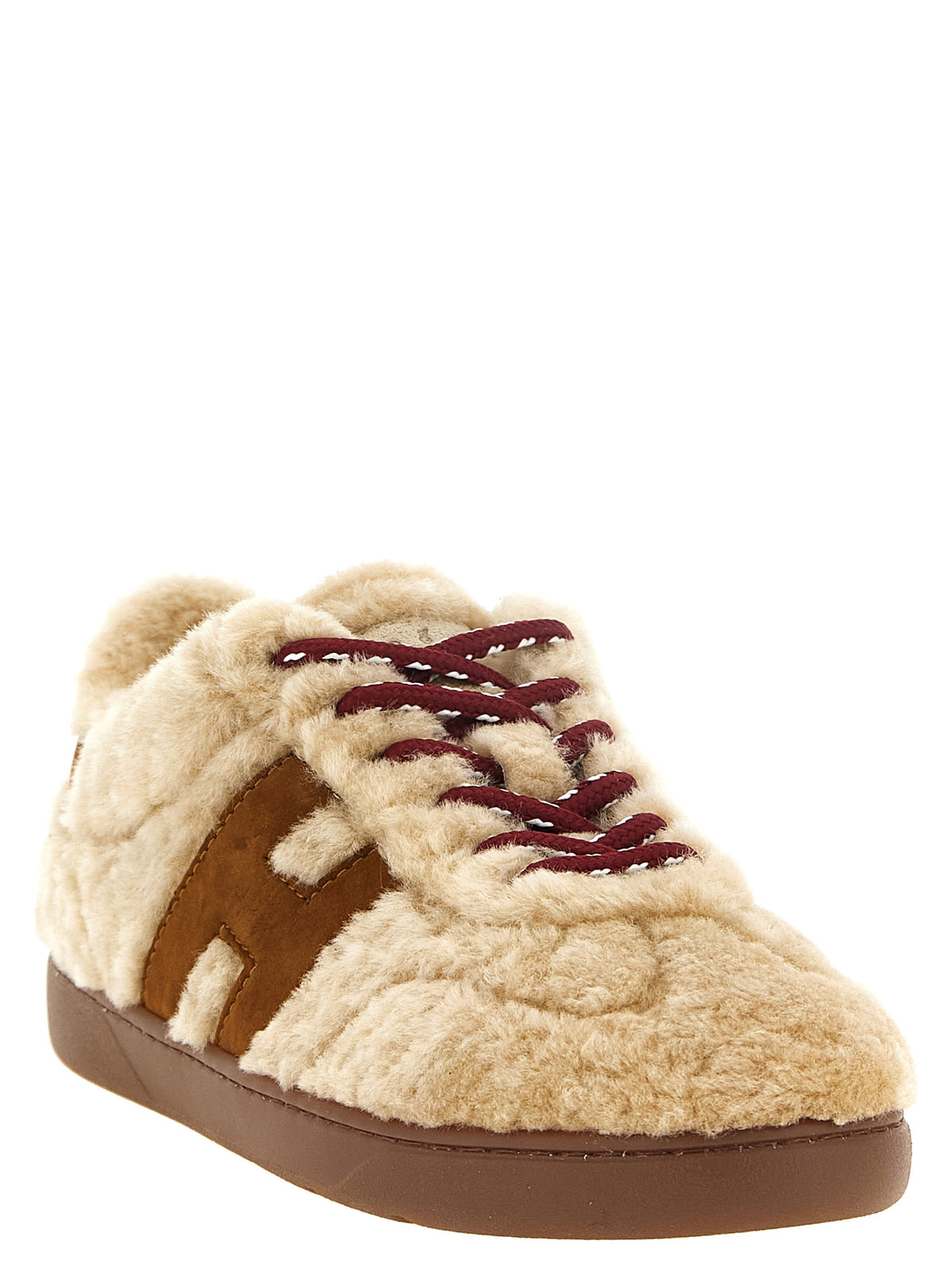 Hogan Beige Goatskin Low Top Sneakers