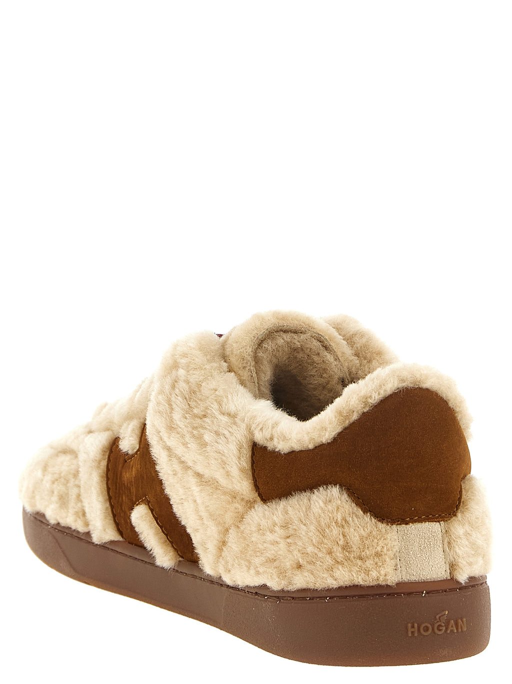 Hogan Beige Goatskin Low Top Sneakers