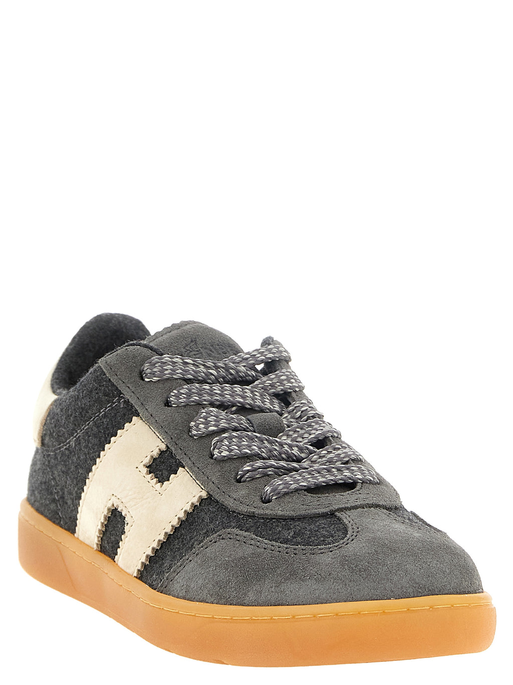 Hogan Gray Wool Low Top Sneakers
