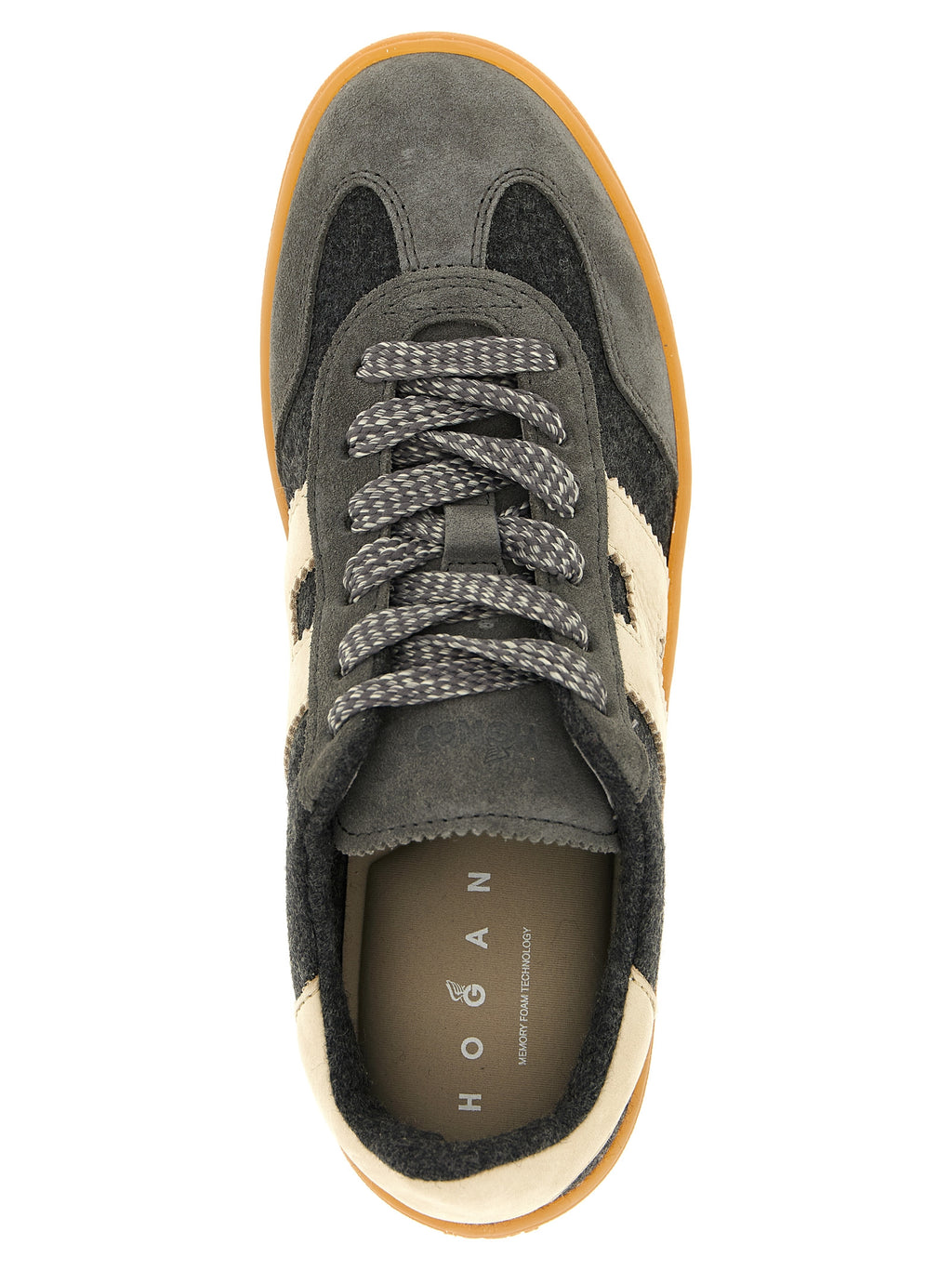 Hogan Gray Wool Low Top Sneakers