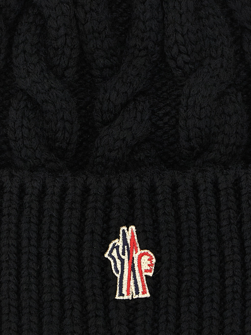 Moncler Grenoble Black Virgin Wool Beanie