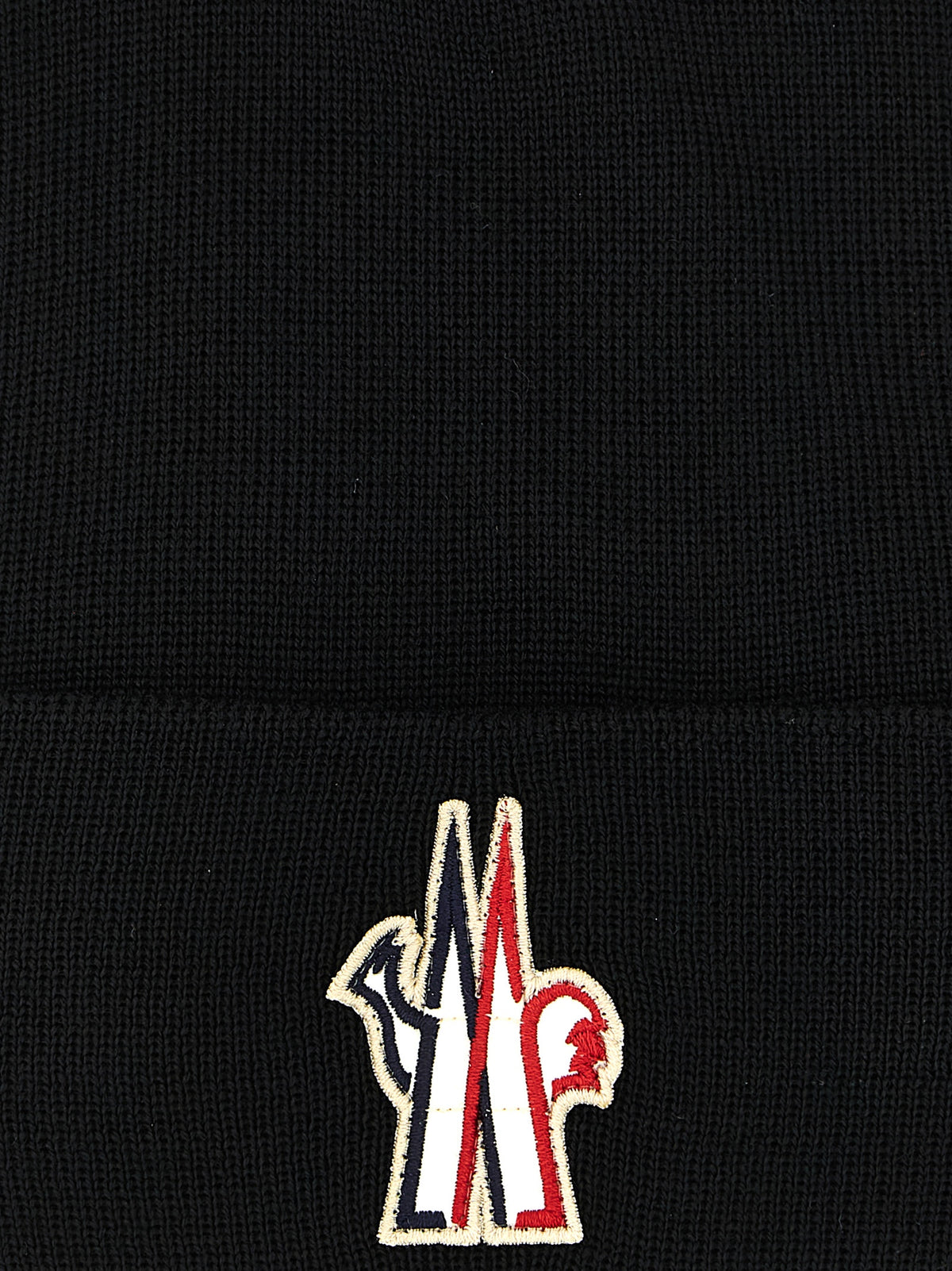 Moncler Grenoble Black Virgin Wool Beanie