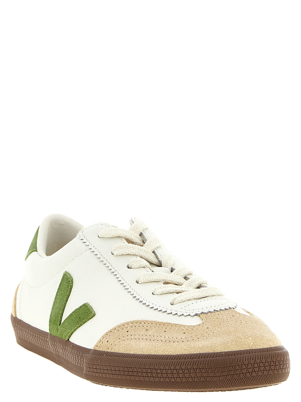 Veja Beige Genuine Leather Athletic Sneakers