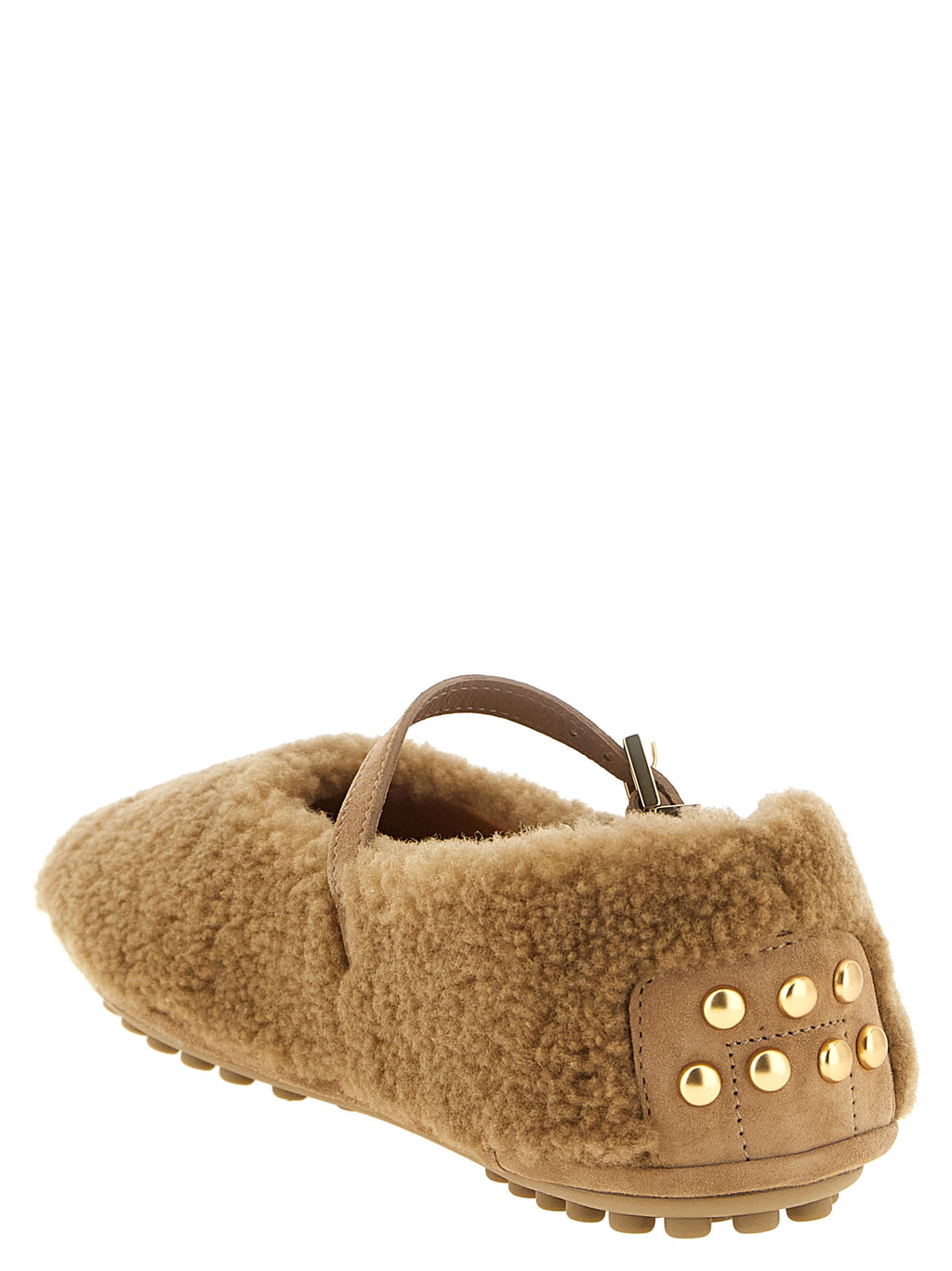 Tod's Beige Lamb Leather Ballet Flats