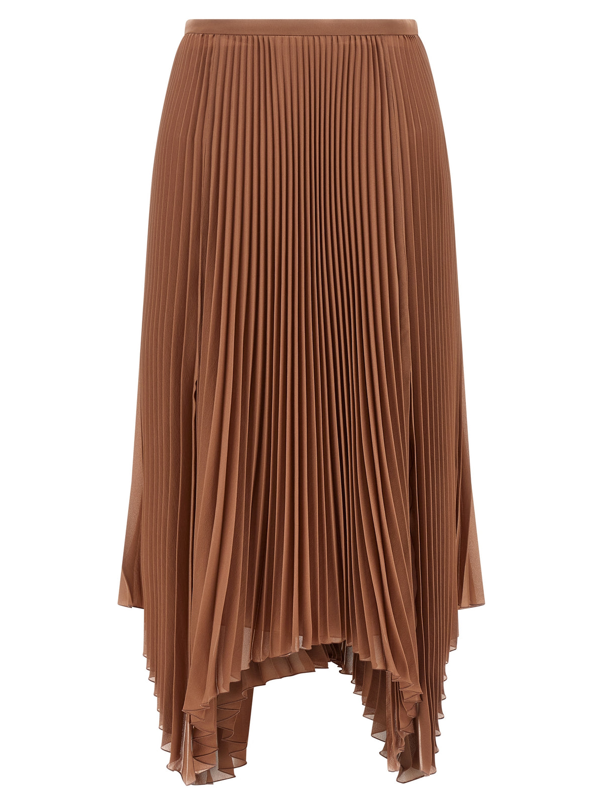 Valentino Garavani Brown Silk Midi Skirt