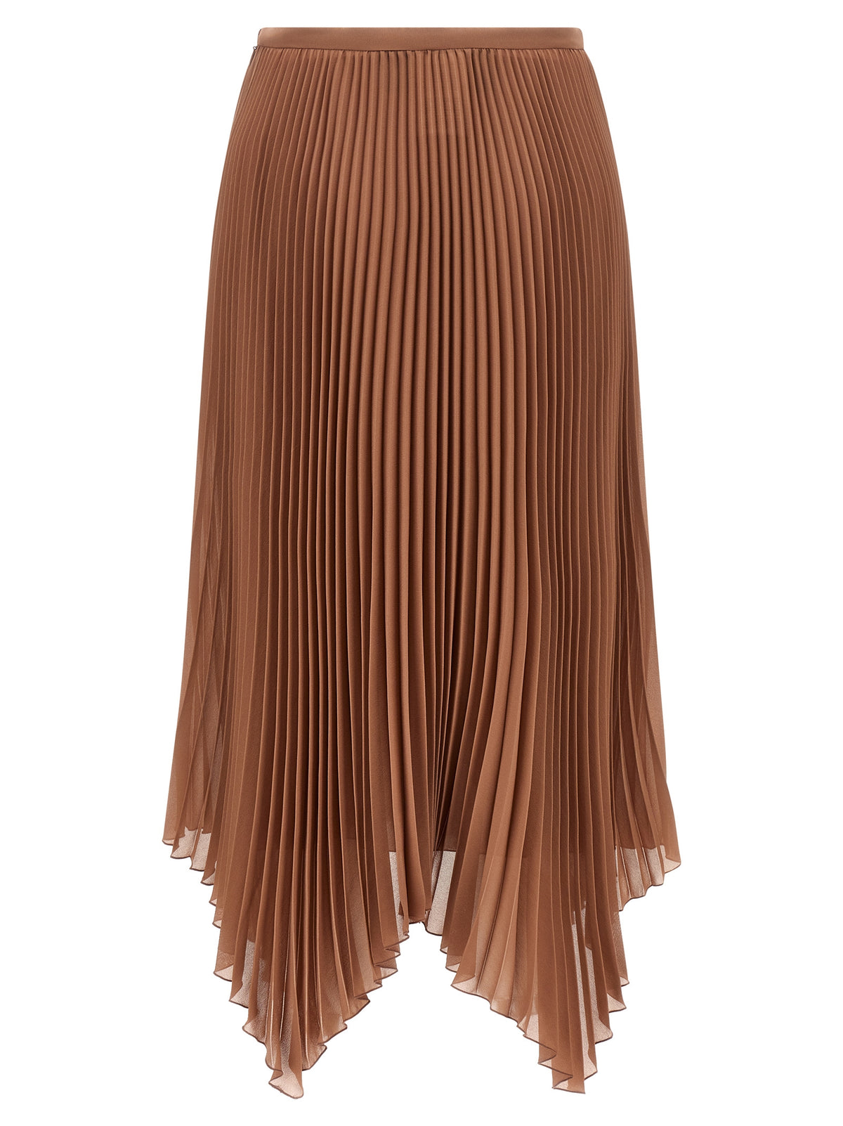 Valentino Garavani Brown Silk Midi Skirt