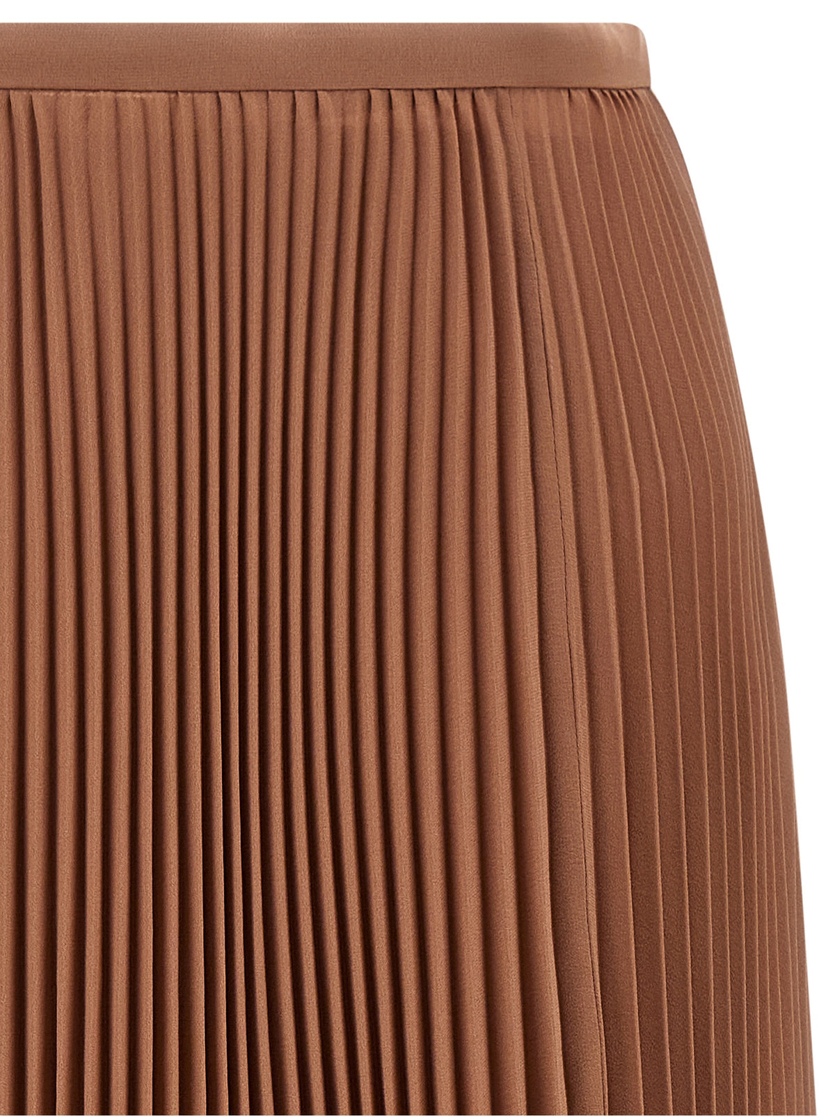 Valentino Garavani Brown Silk Midi Skirt