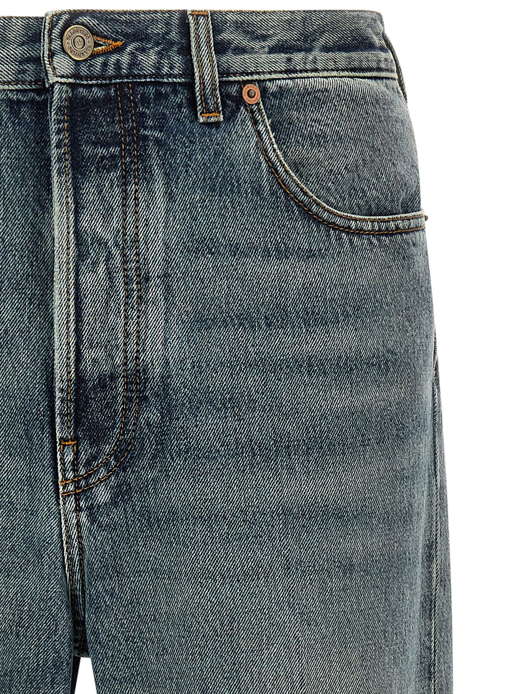 Valentino Garavani Blue Cotton Straight-Leg Jeans