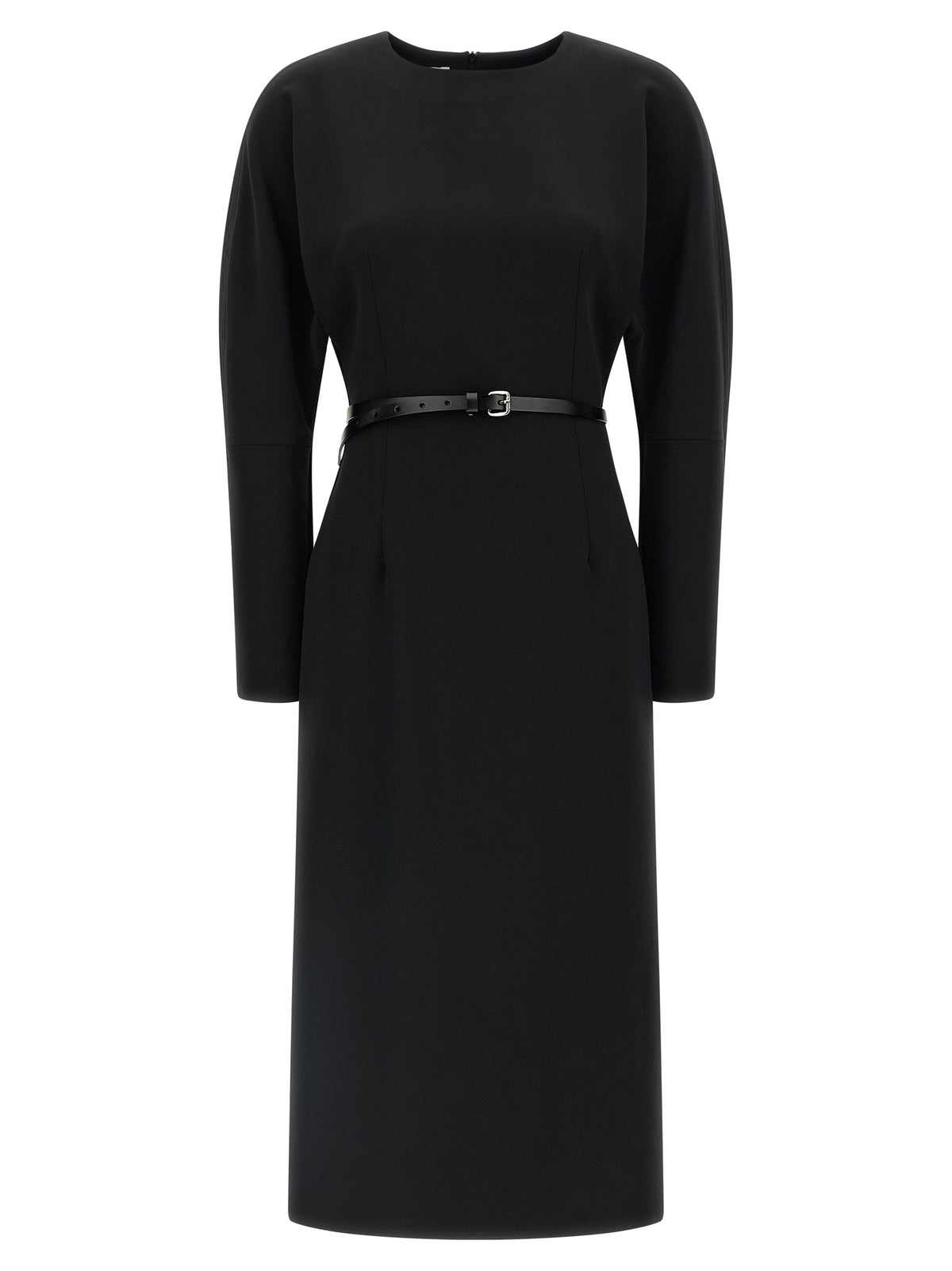 P.A.R.O.S.H. Black Polyester Midi Dress