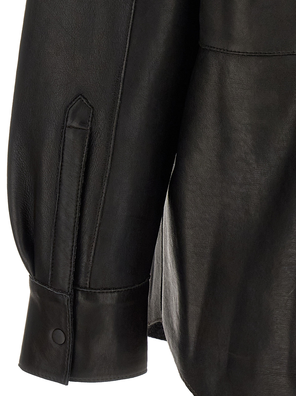 P.A.R.O.S.H. Black Lamb Leather Blouse