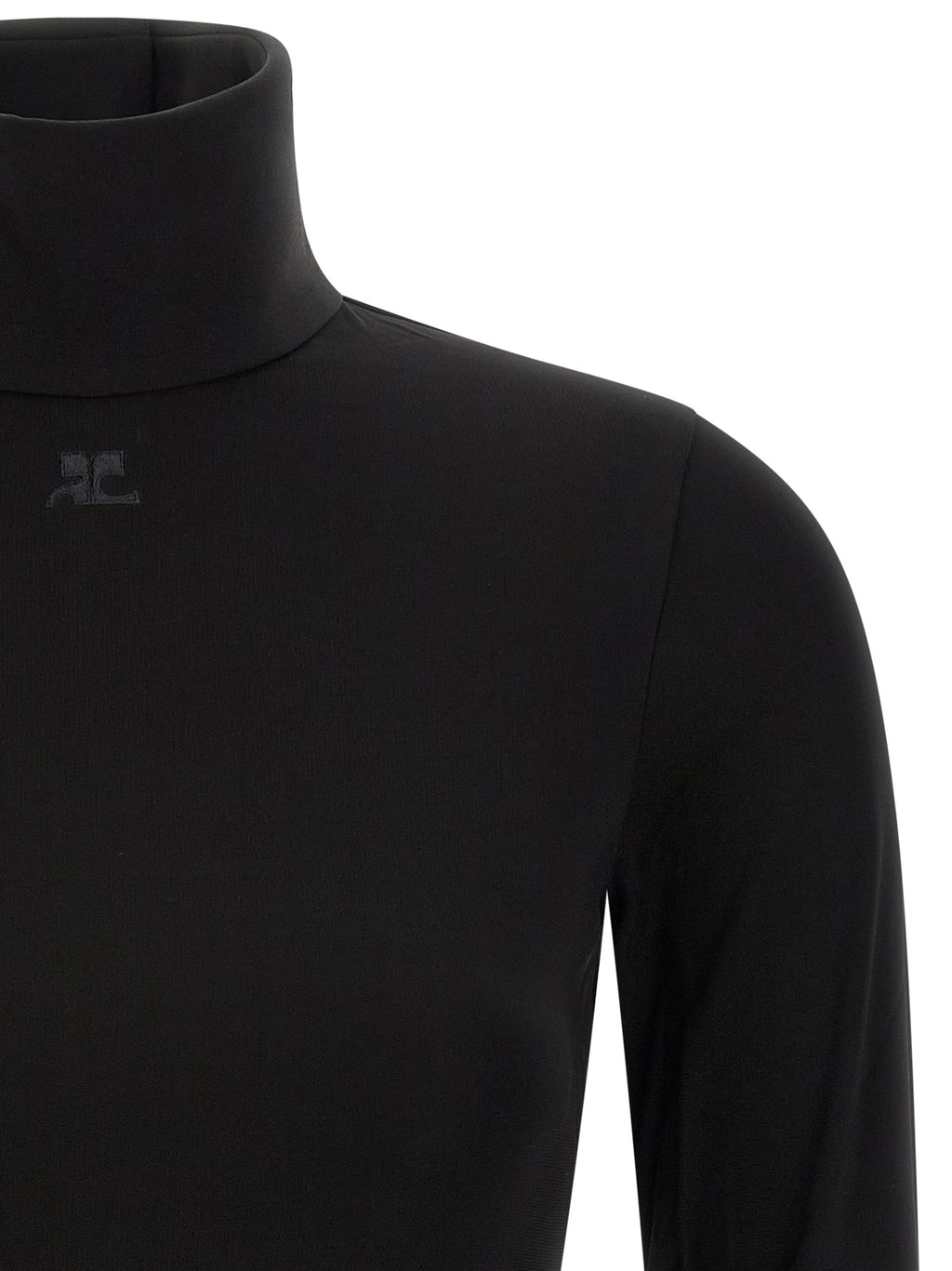 Courrèges Black Viscose Bodysuit