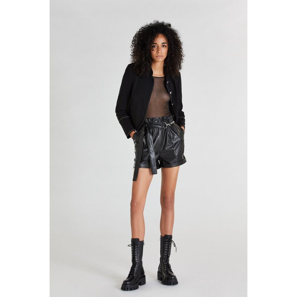 Patrizia Pepe Black Polyethylene Short And Mini Shorts