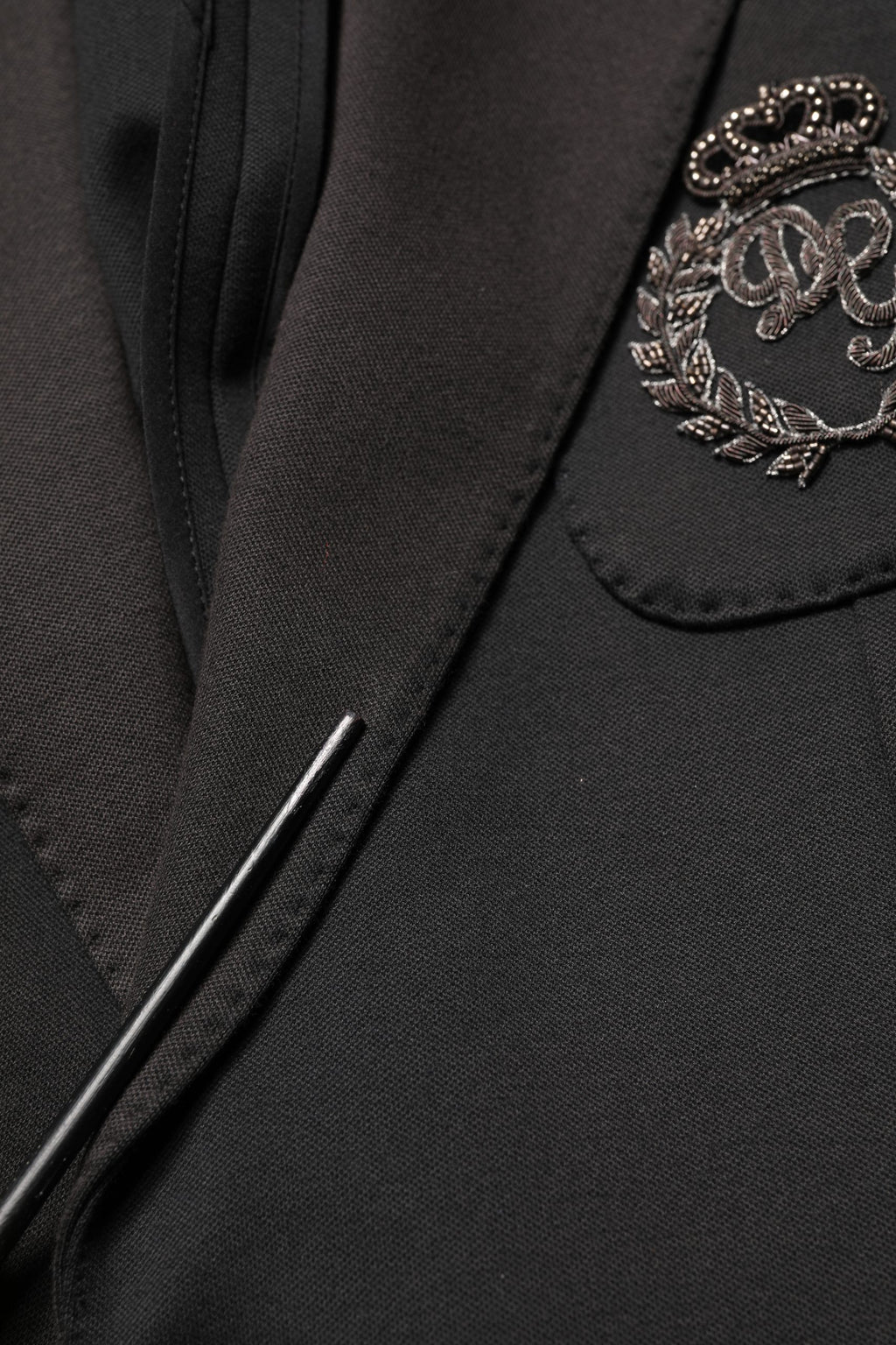 Dolce & Gabbana Black Embroidered Single Breasted Jacket