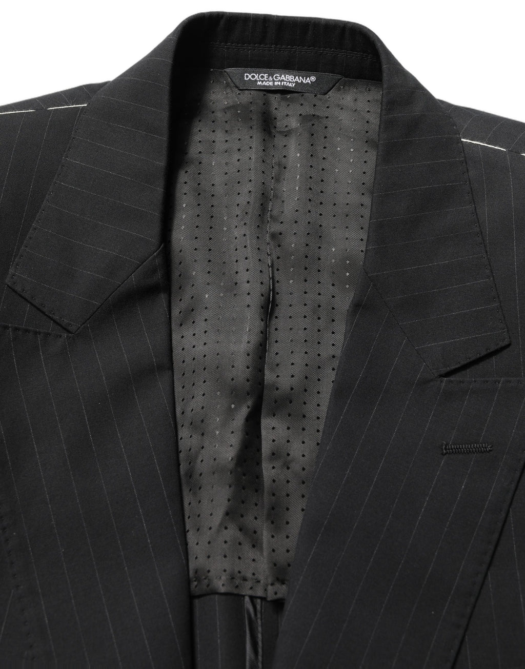 Dolce & Gabbana Black Pinstripe Men Single Breasted Jacket