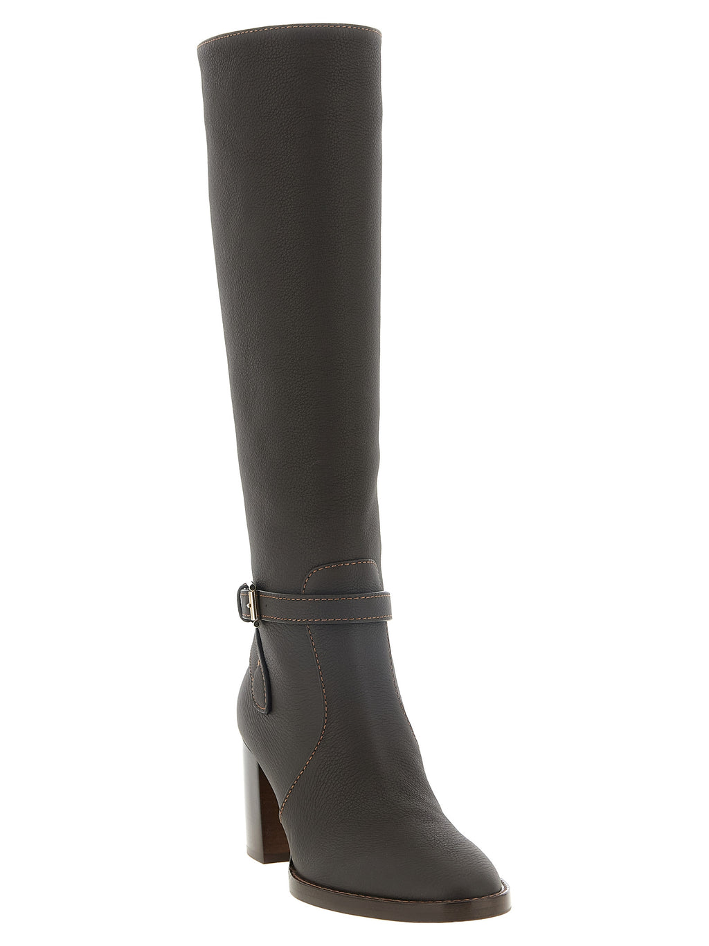 Gianvito Rossi Brown Calfskin Over The Knee