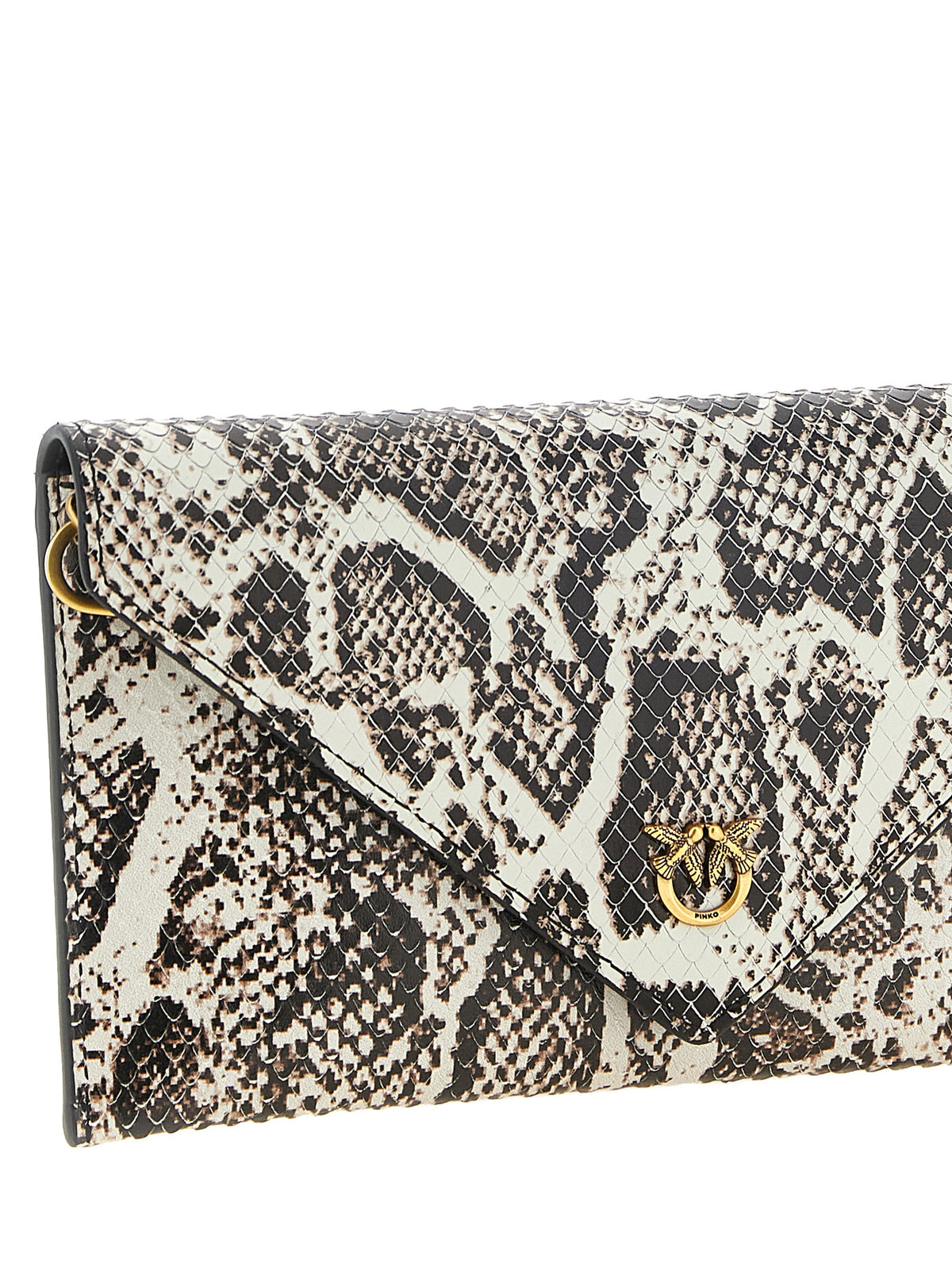 PINKO Beige Calfskin Clutch Bag