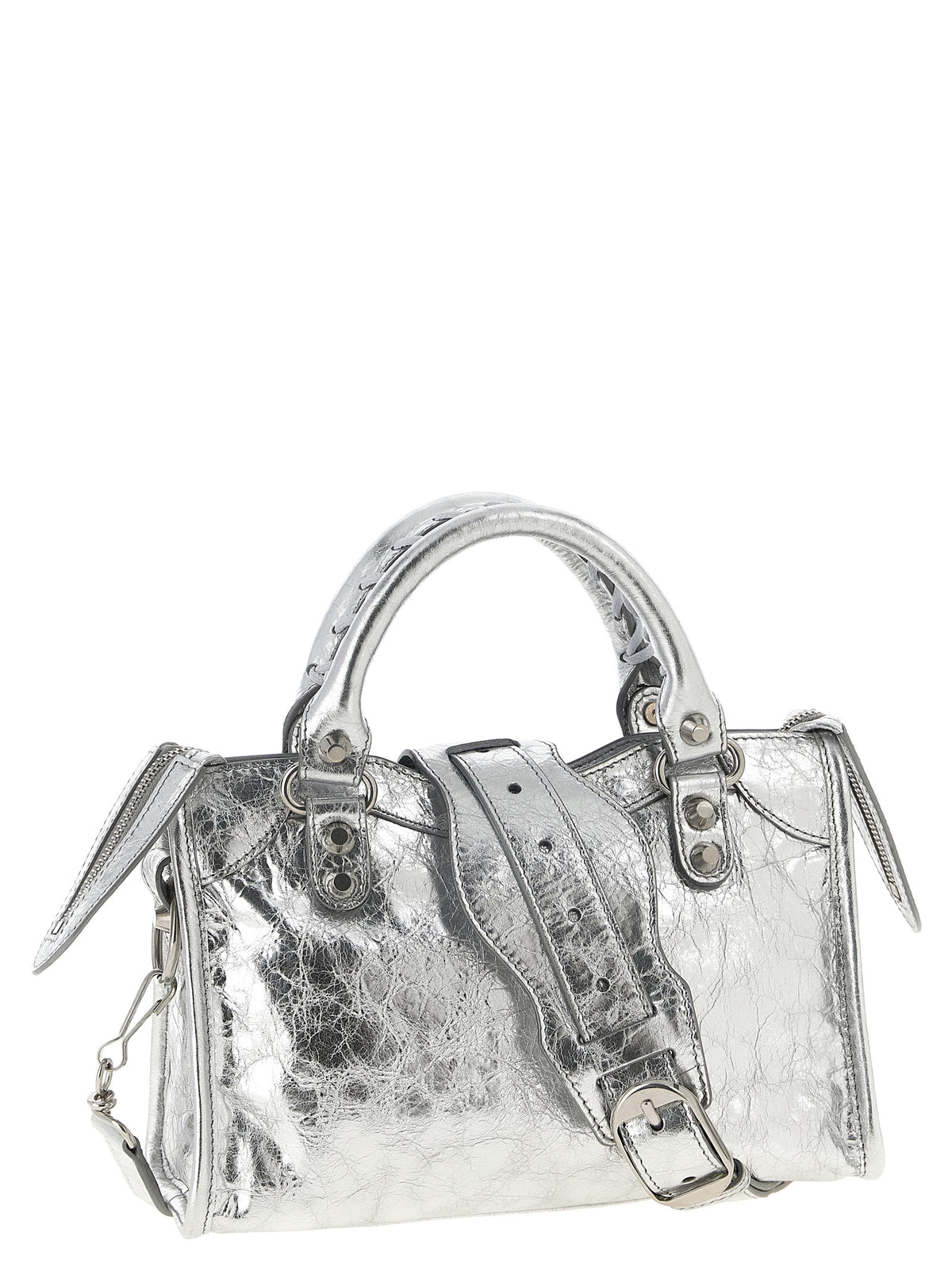 Balenciaga Silver Lamb Leather Handbag