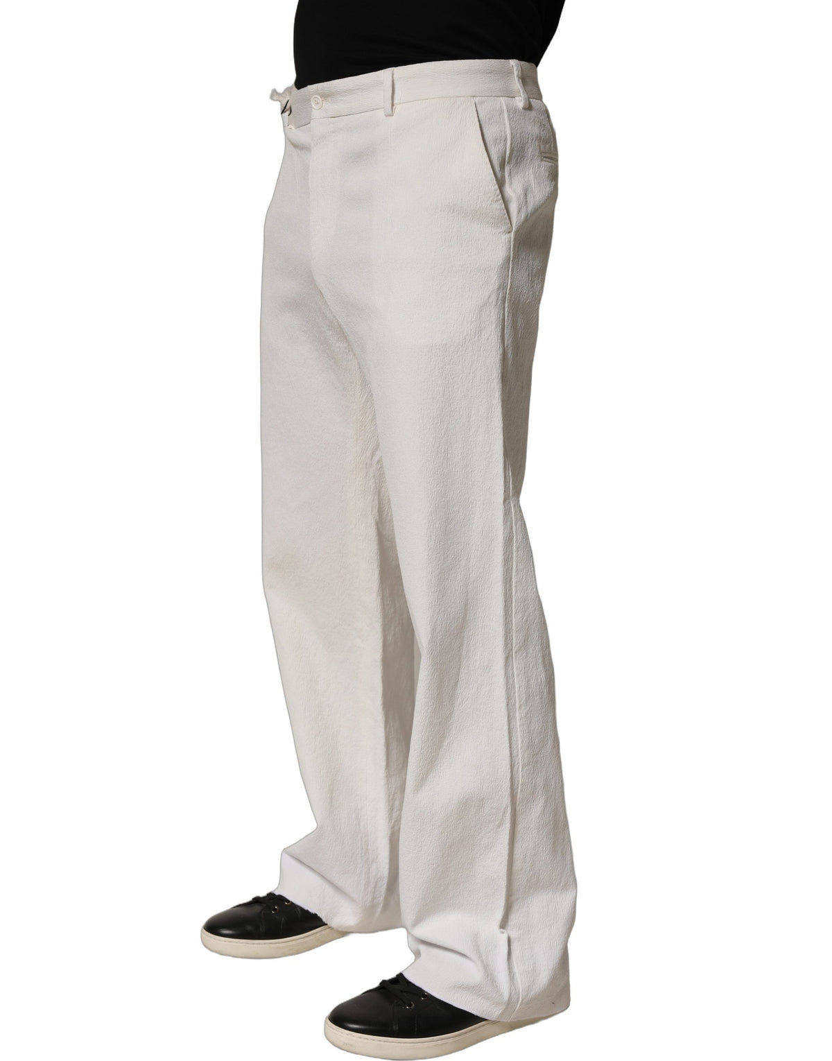 Dolce & Gabbana White Cotton StraightLeg Casual Trouser Pants