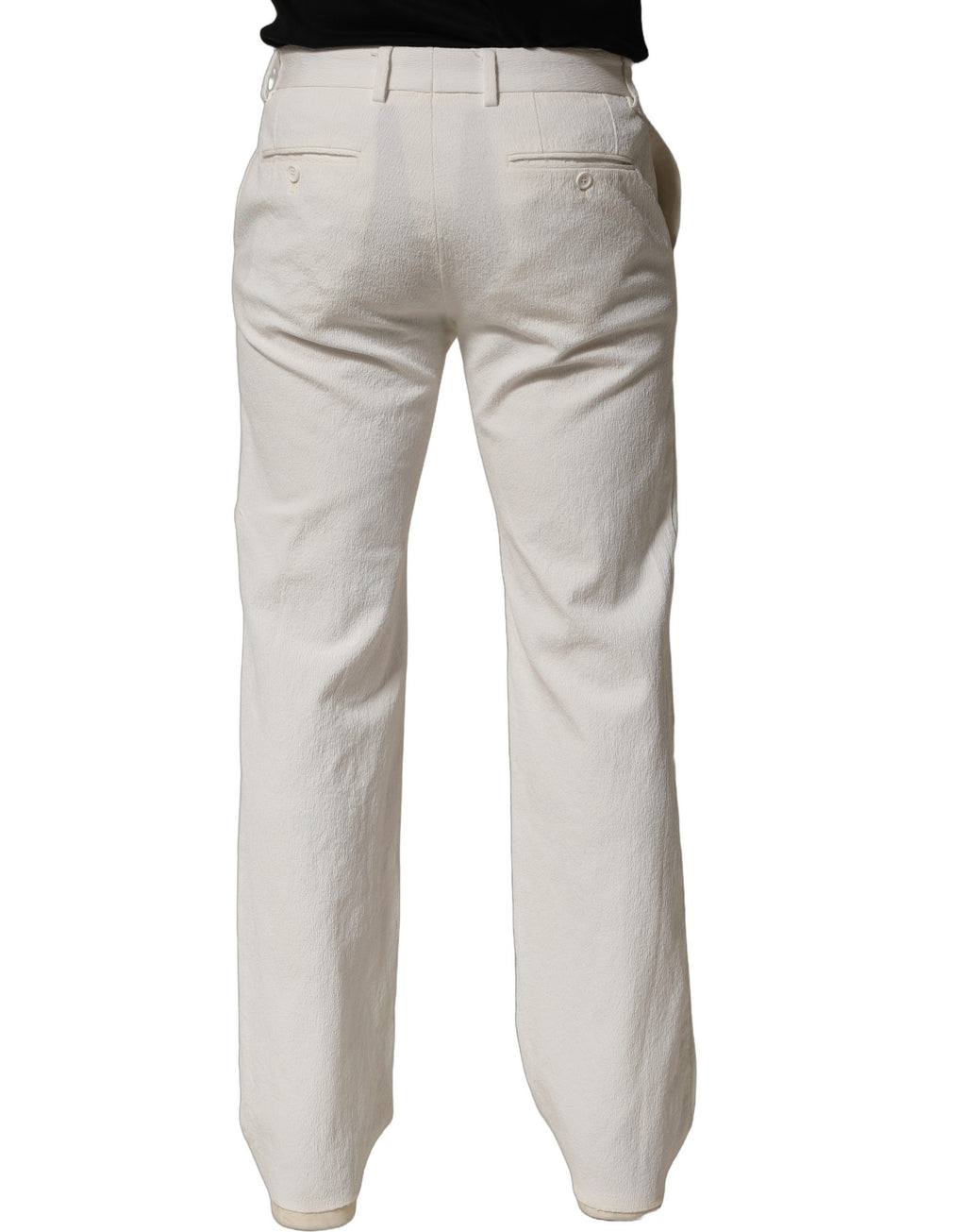 Dolce & Gabbana White Cotton StraightLeg Casual Trouser Pants