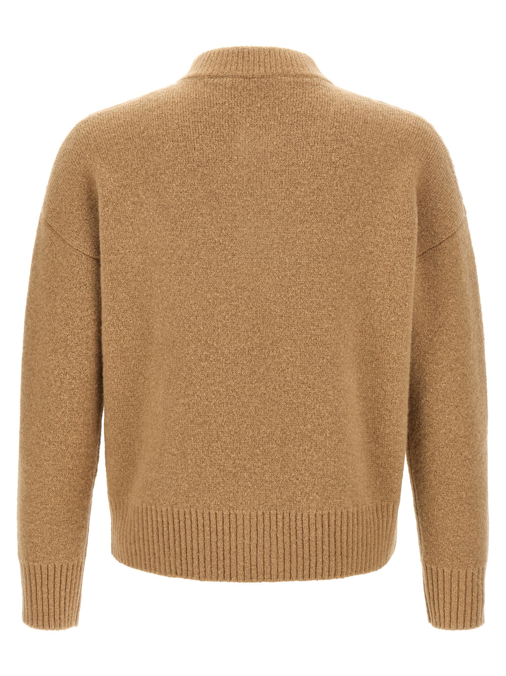 Ami Paris Beige Alpaca Leather Cardigan