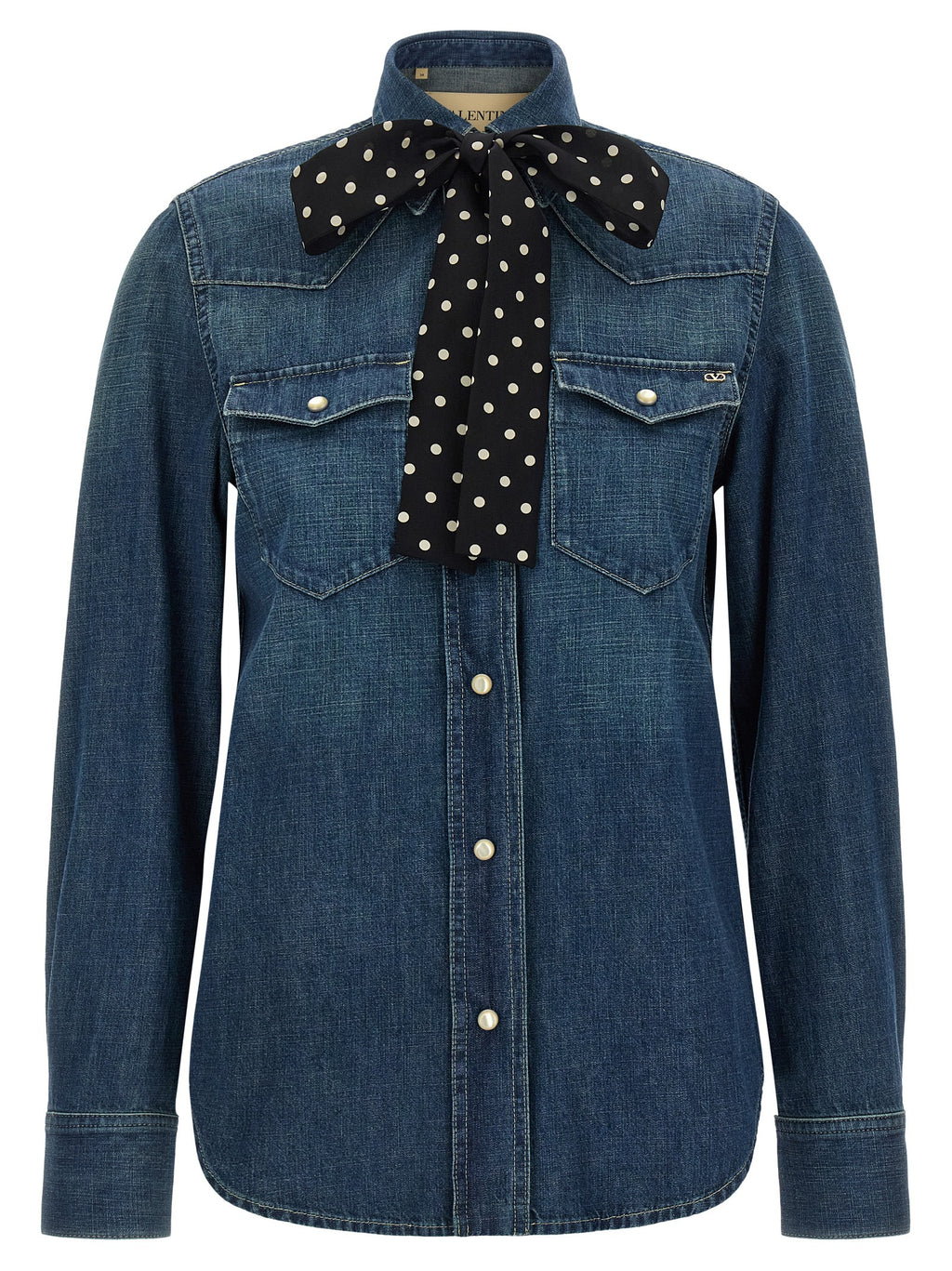 Valentino Garavani Blue Cotton Blouse