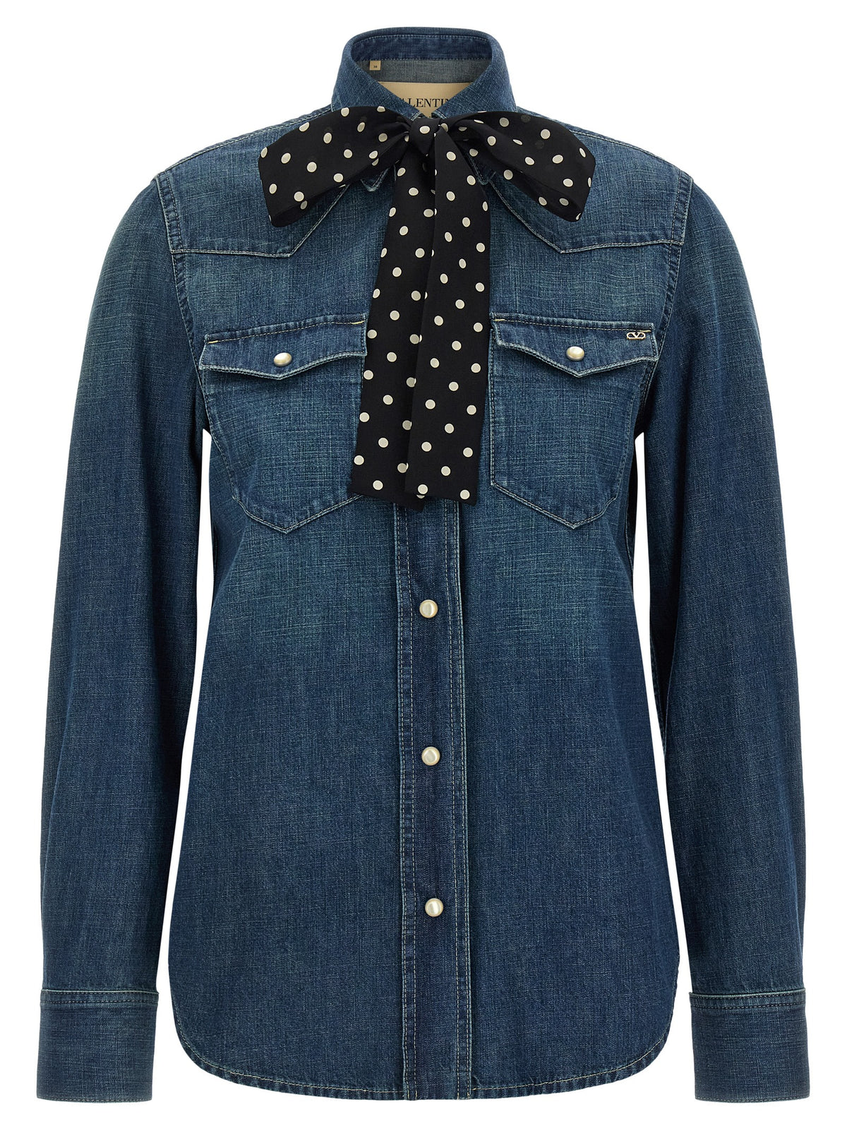 Valentino Garavani Blue Cotton Blouse