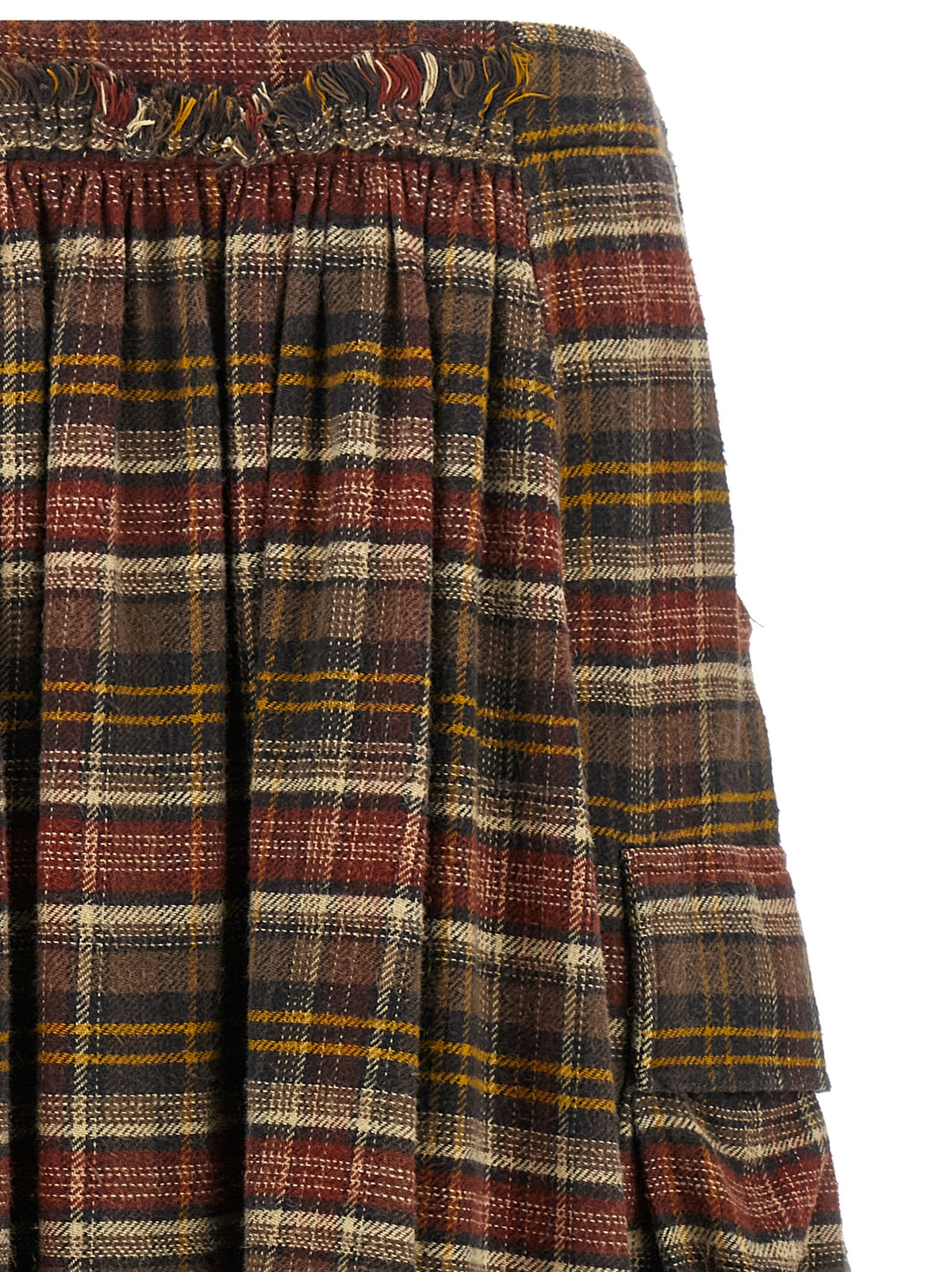 R13 Brown Cotton Mini Skirt