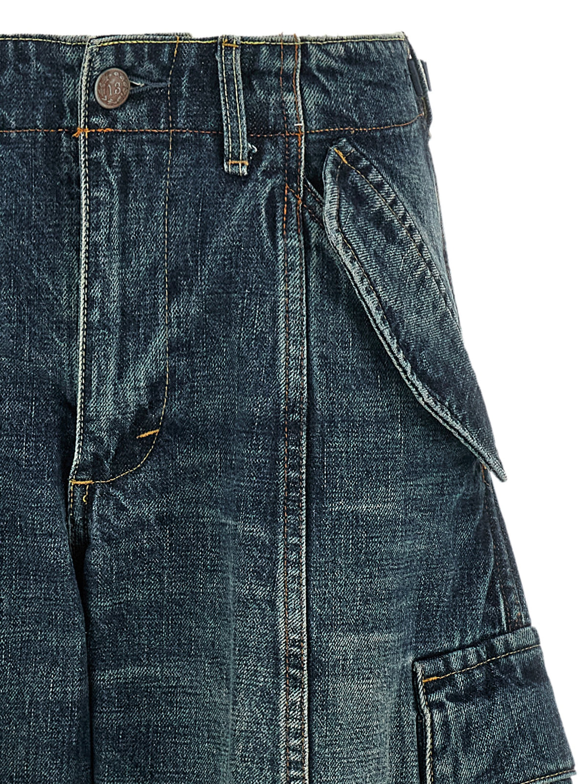 R13 Blue Cotton Jeans Denim