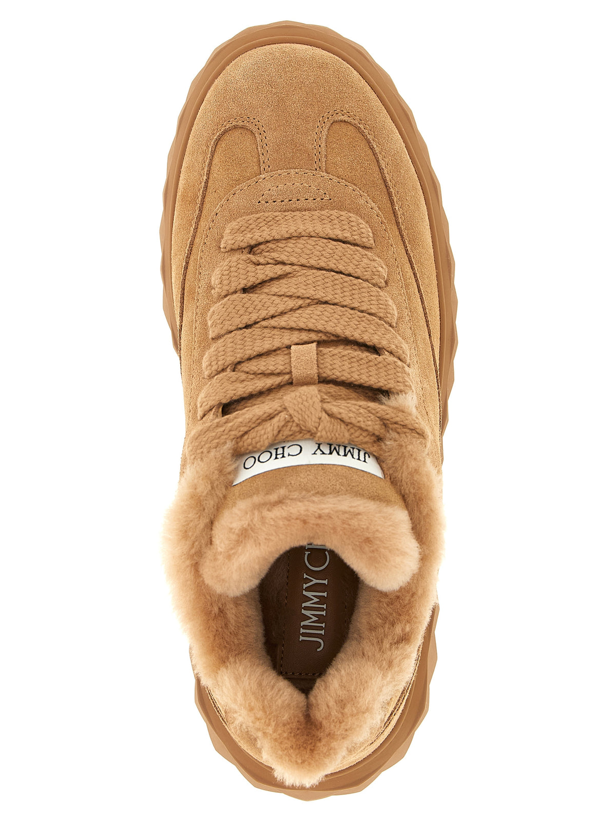 Jimmy Choo Beige Lamb Leather Chunky Sneakers