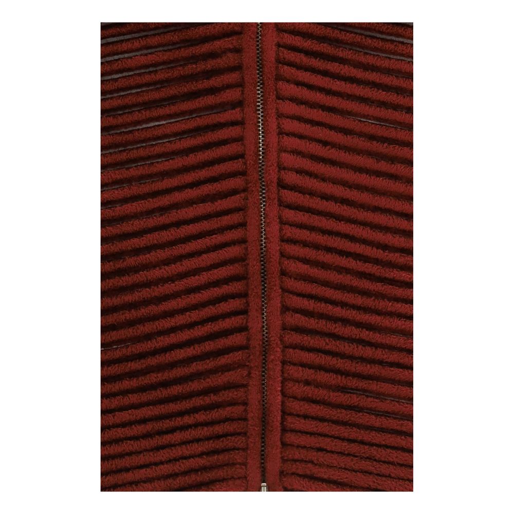 Giorgio Armani bordeauxfarbene Viskose-Strickjacke