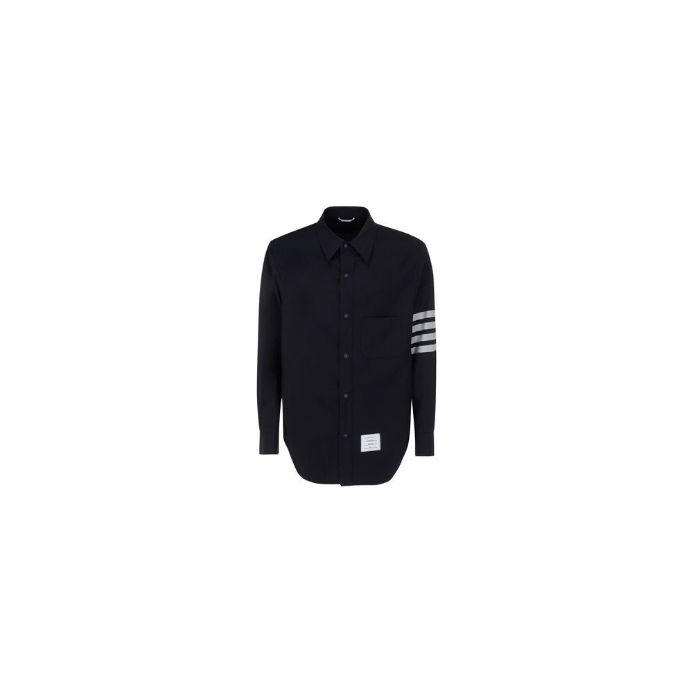 Thom Browne Oversize-Hemdbluse aus blauer Wolle
