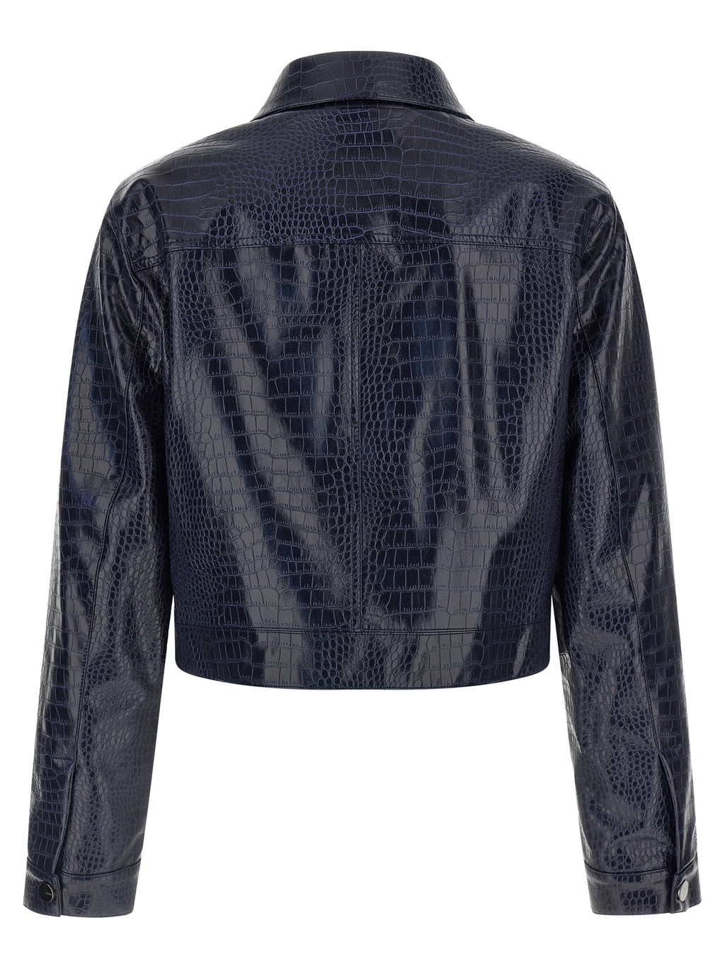 PINKO Blue Viscose Leather Jacket