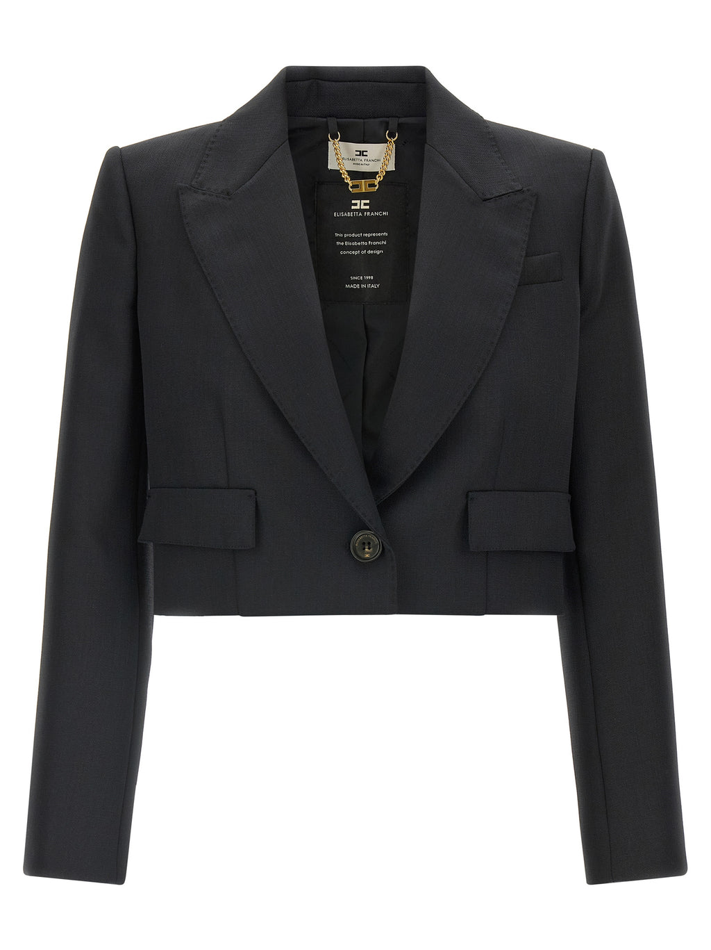 Elisabetta Franchi Black Virgin Wool Blazer