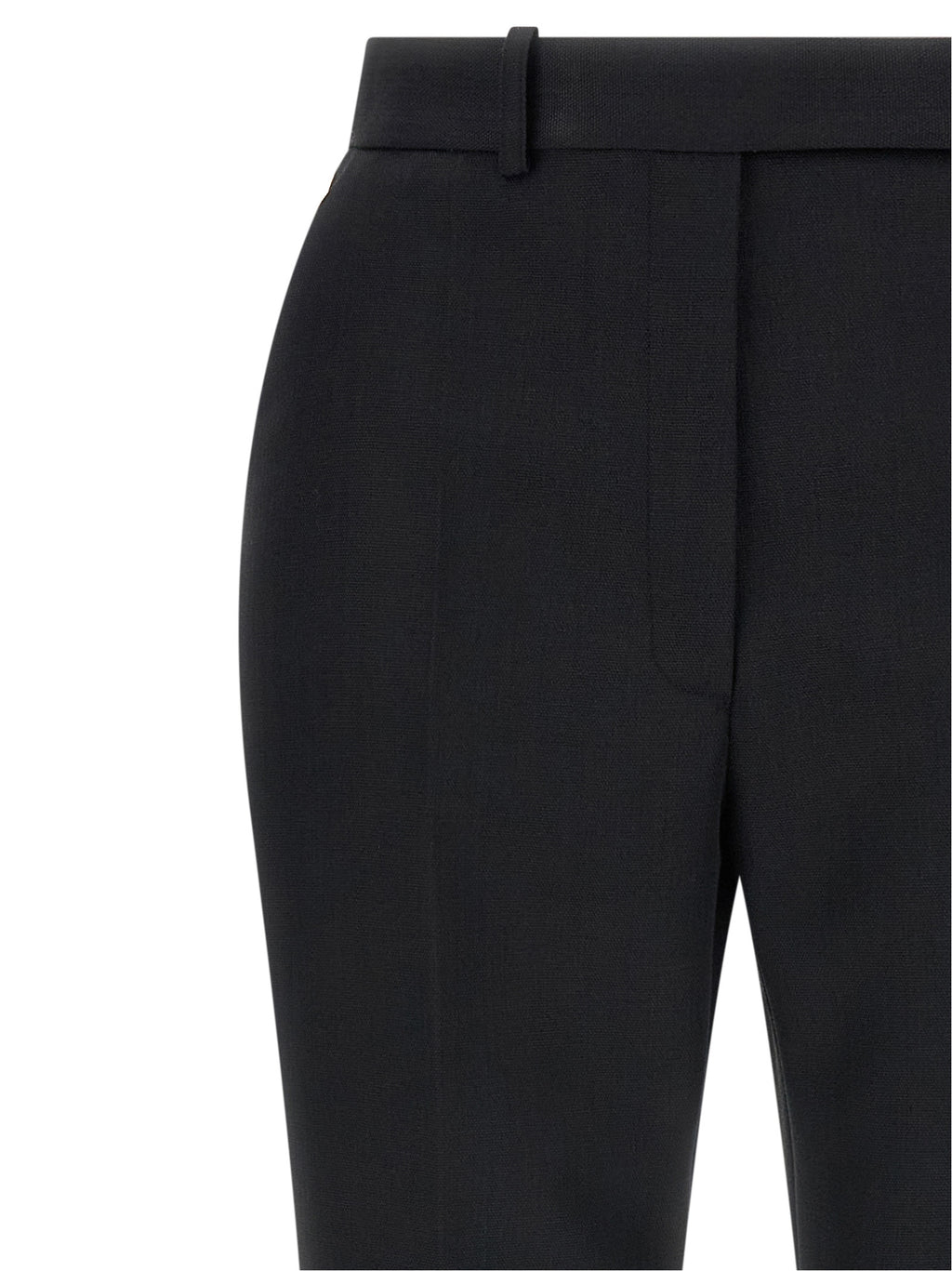 Elisabetta Franchi Black Virgin Wool Flared Pants