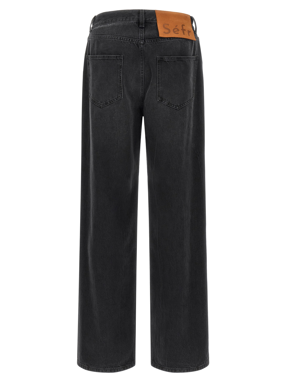 SÉFR Black Cotton Relaxed Fit Jeans