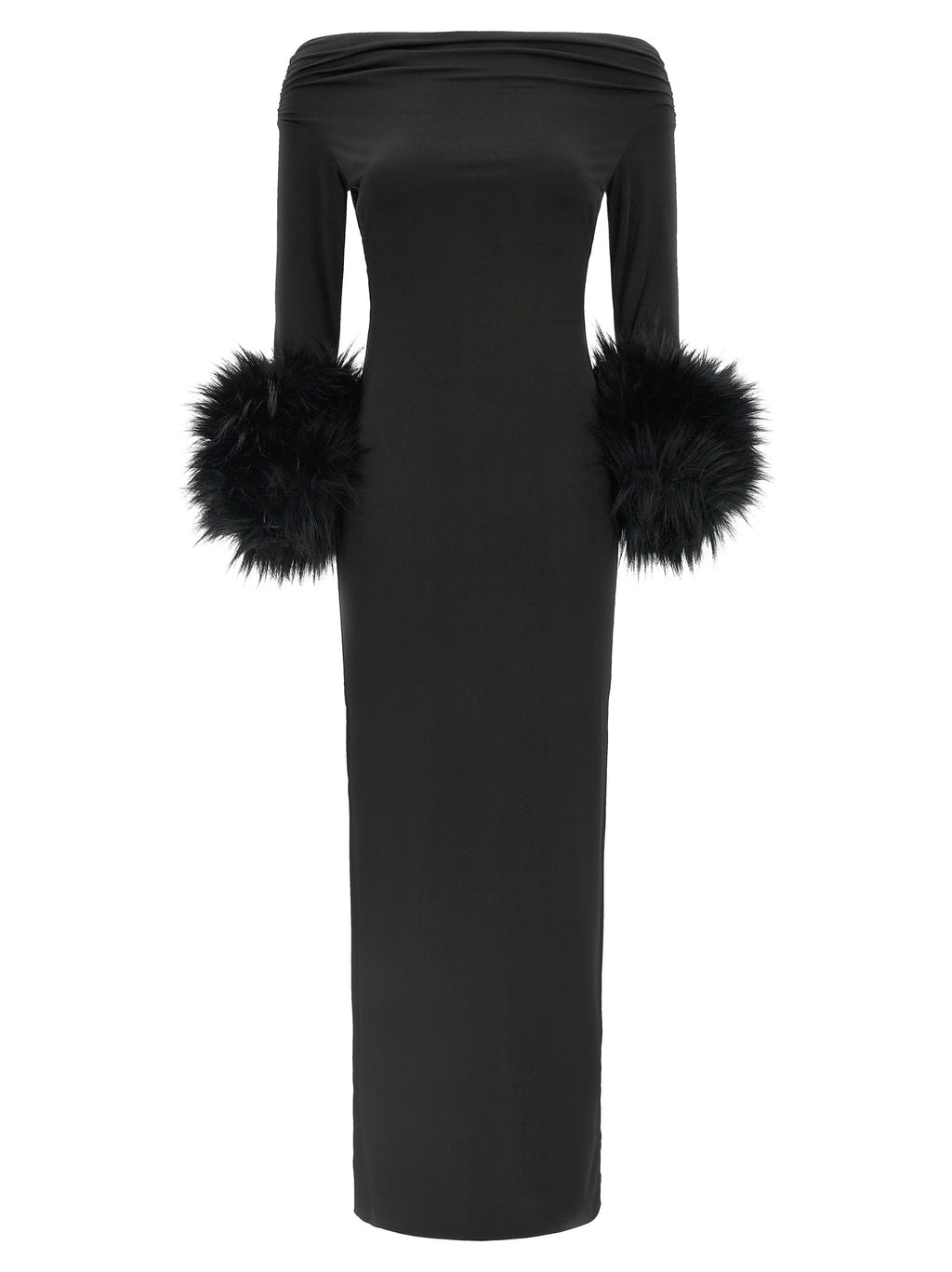 The Andamane Black Polyester Long Dress