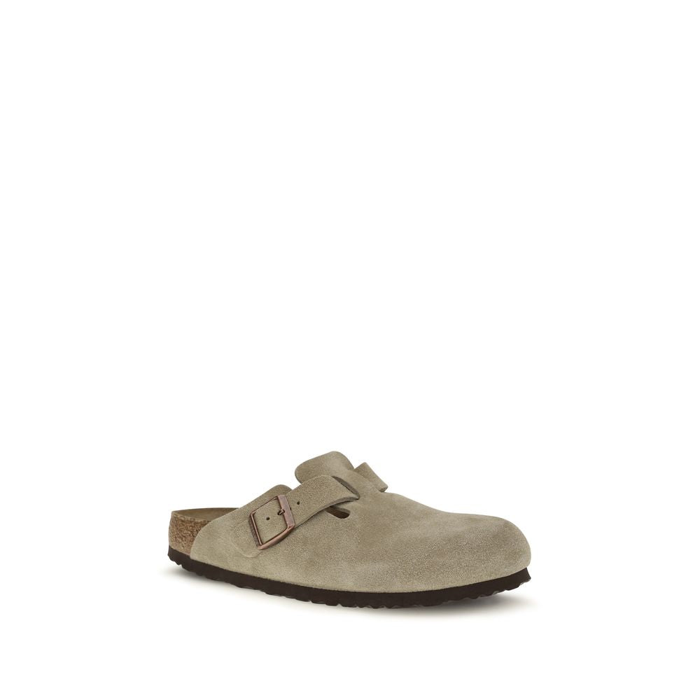 BIRKENSTOCK 1774 Beige Suede Leather Mules