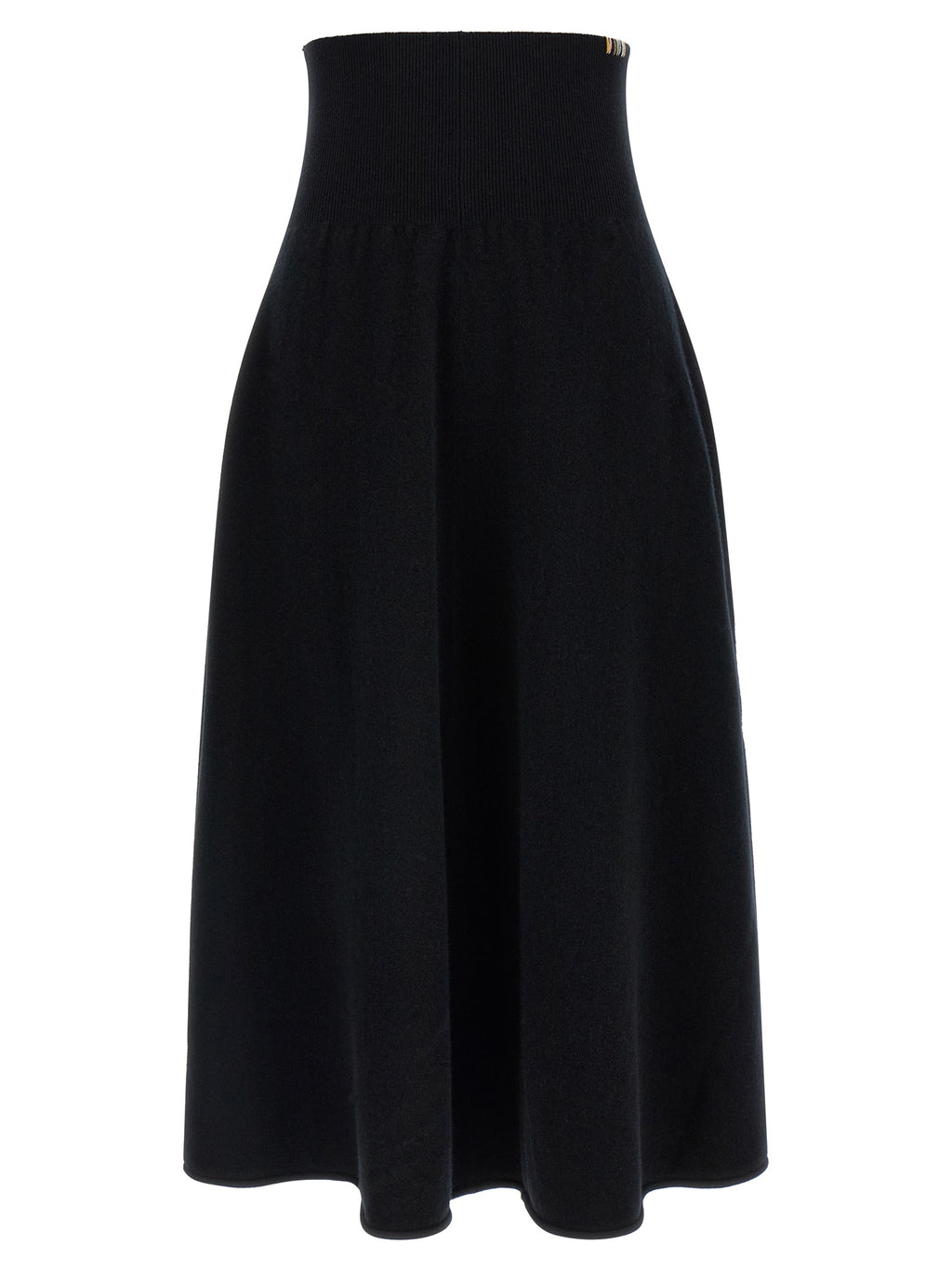 Extreme Cashmere Midirock aus schwarzem Kaschmir