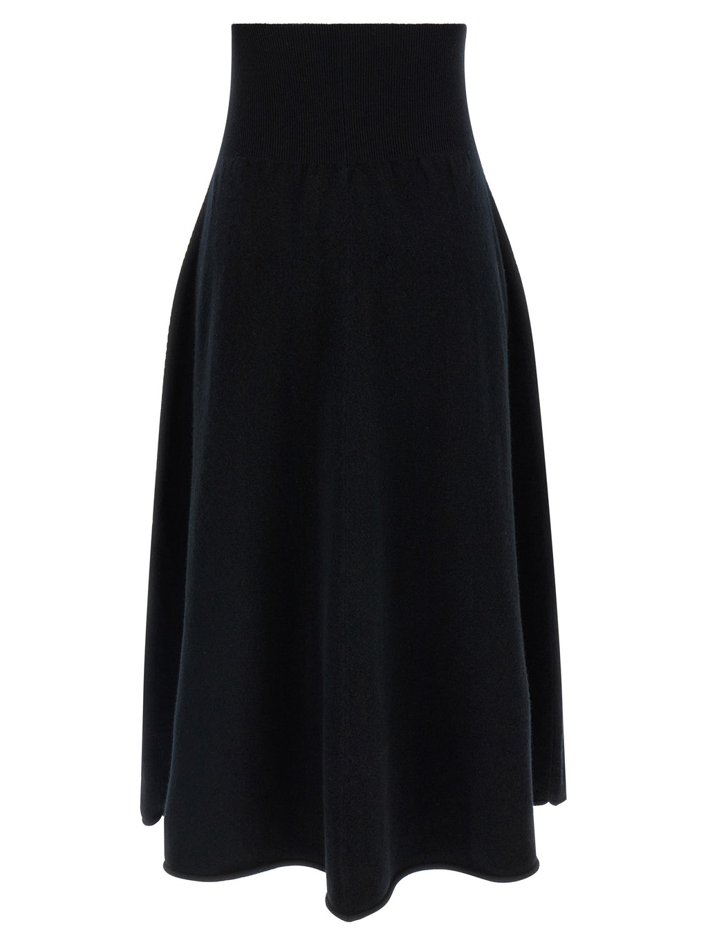 Extreme Cashmere Midirock aus schwarzem Kaschmir