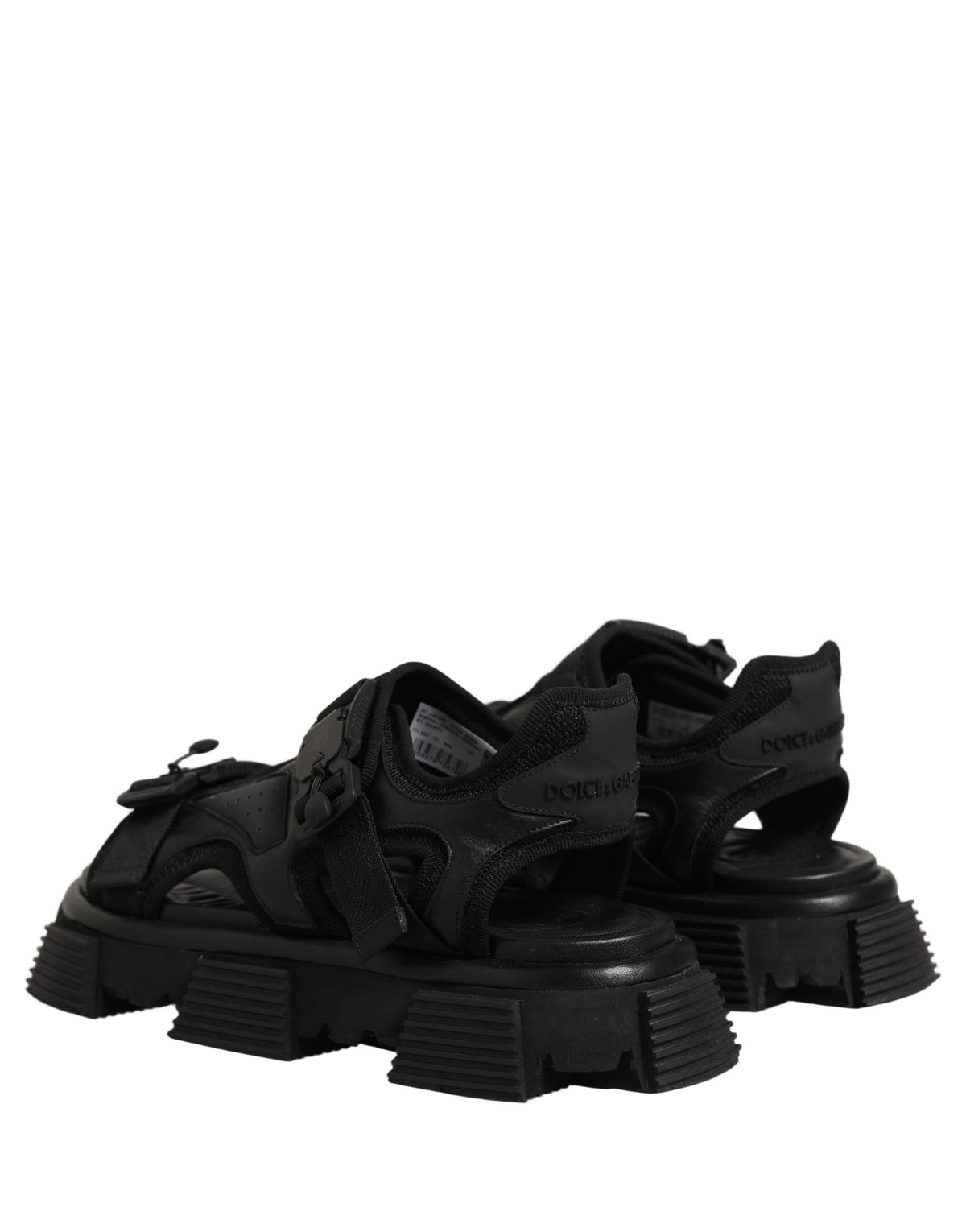 Dolce & Gabbana Black Logo Detailed Men Chunky Sandals Shoes