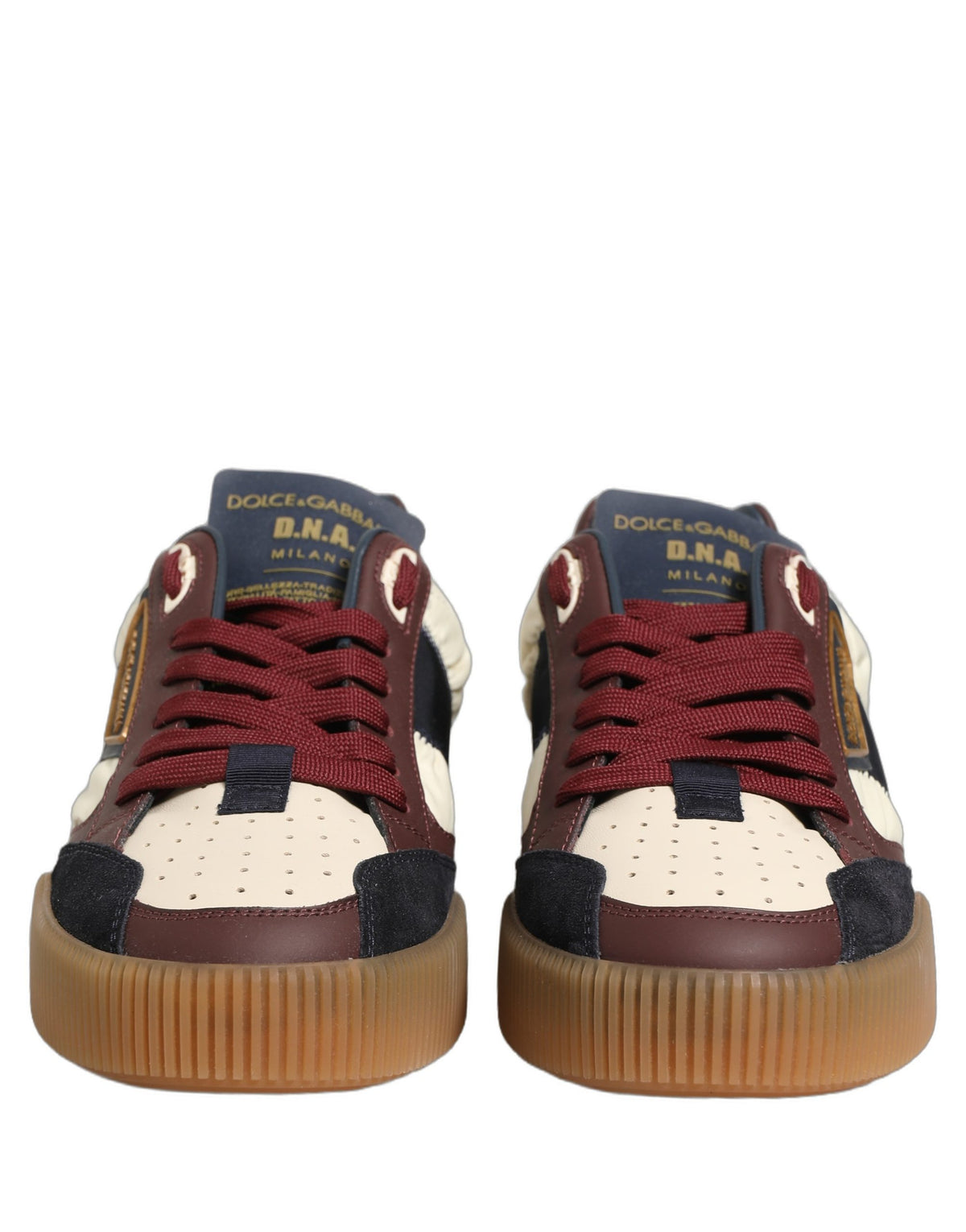 Dolce & Gabbana Multicolor Leather MIAMI Low Top Sneakers Shoes