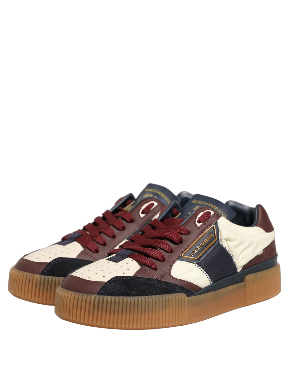 Dolce & Gabbana Multicolor Leather MIAMI Low Top Sneakers Shoes