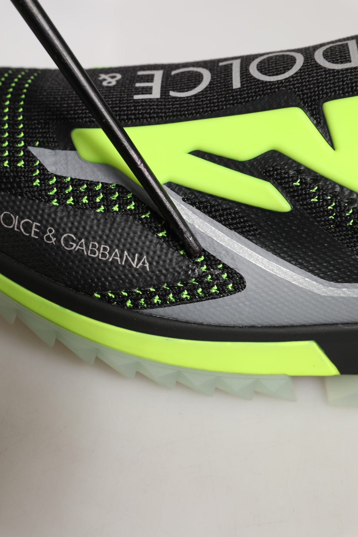 Dolce & Gabbana Black Green Sorrento Low Top Sneakers Shoes