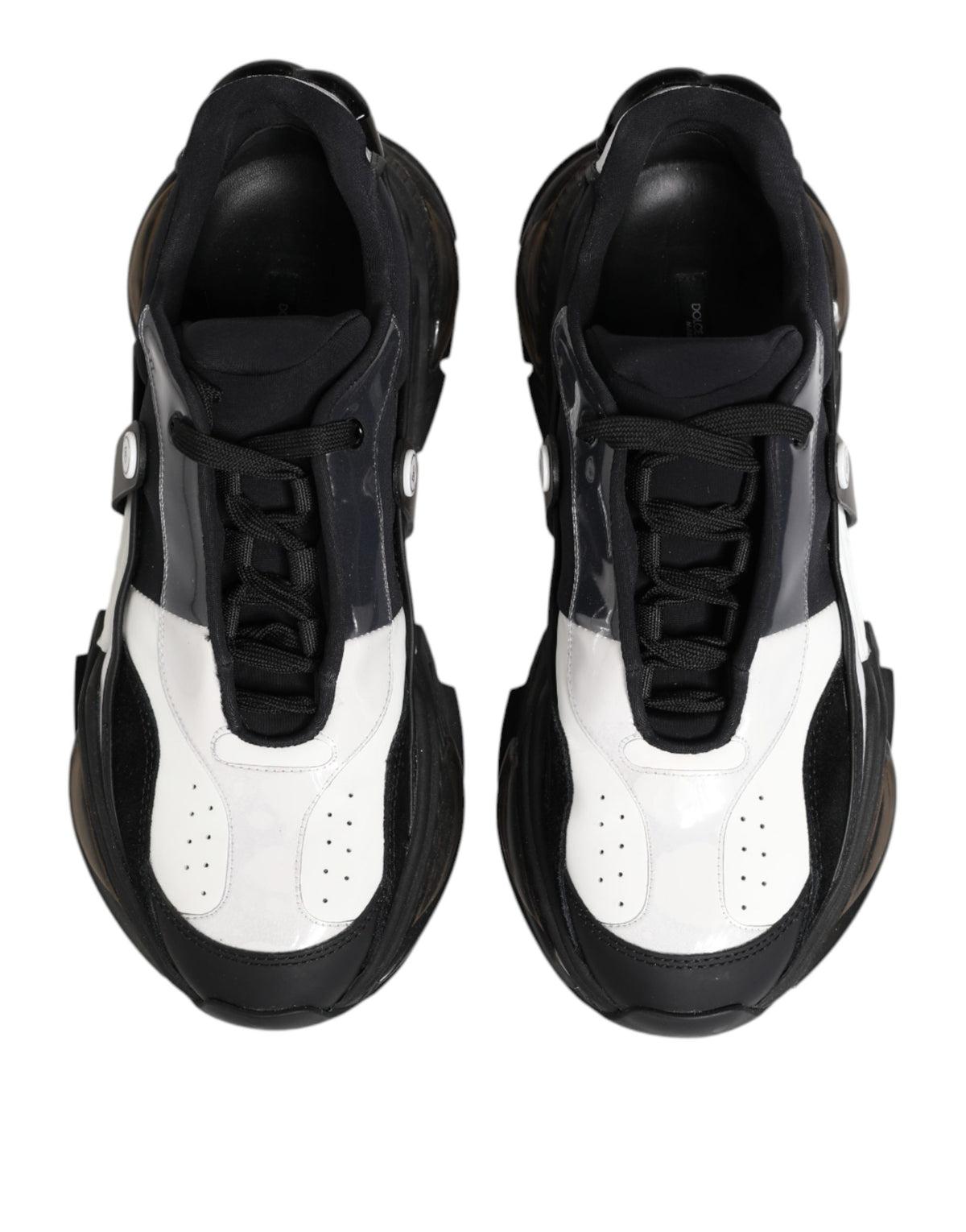 Dolce & Gabbana White Black Logo Airmaster Men Sneakers Shoes