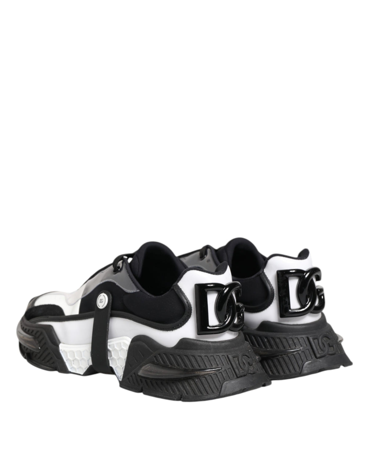 Dolce & Gabbana White Black Logo Airmaster Men Sneakers Shoes
