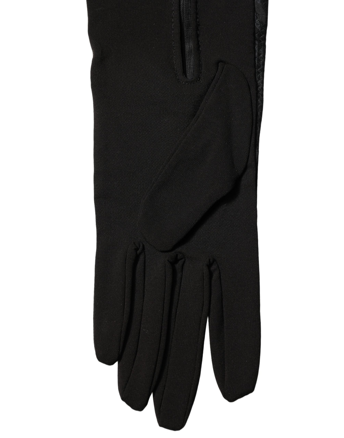 Dolce & Gabbana Black Viscose Long Elbow Length Gloves