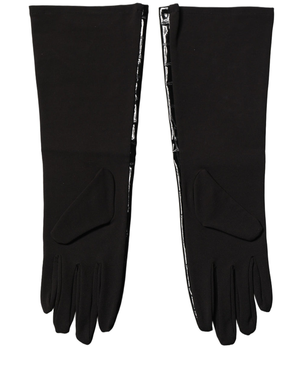 Dolce & Gabbana Black Polyester Patterned Short Length Gloves