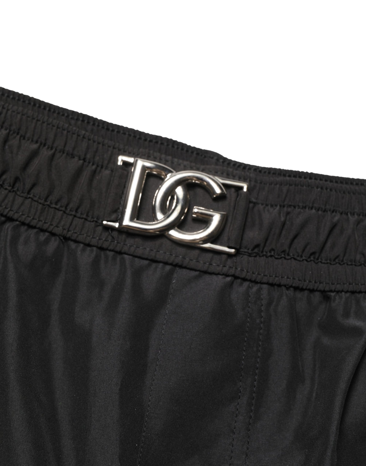 Dolce & Gabbana Black DG Logo Drawstring Beach Shorts Swimwear