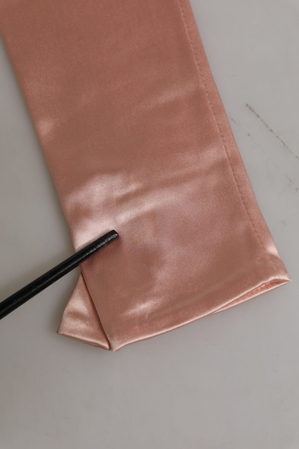 Dolce & Gabbana Pink Satin Long Opera Fingerless Gloves
